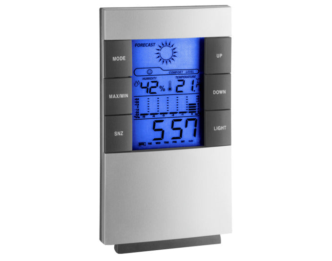 TFA Wetterstation elektronisch silber 8x13.5cm in präsentiert im Onlineshop von KAQTU Design AG. Thermometer ist von TFA