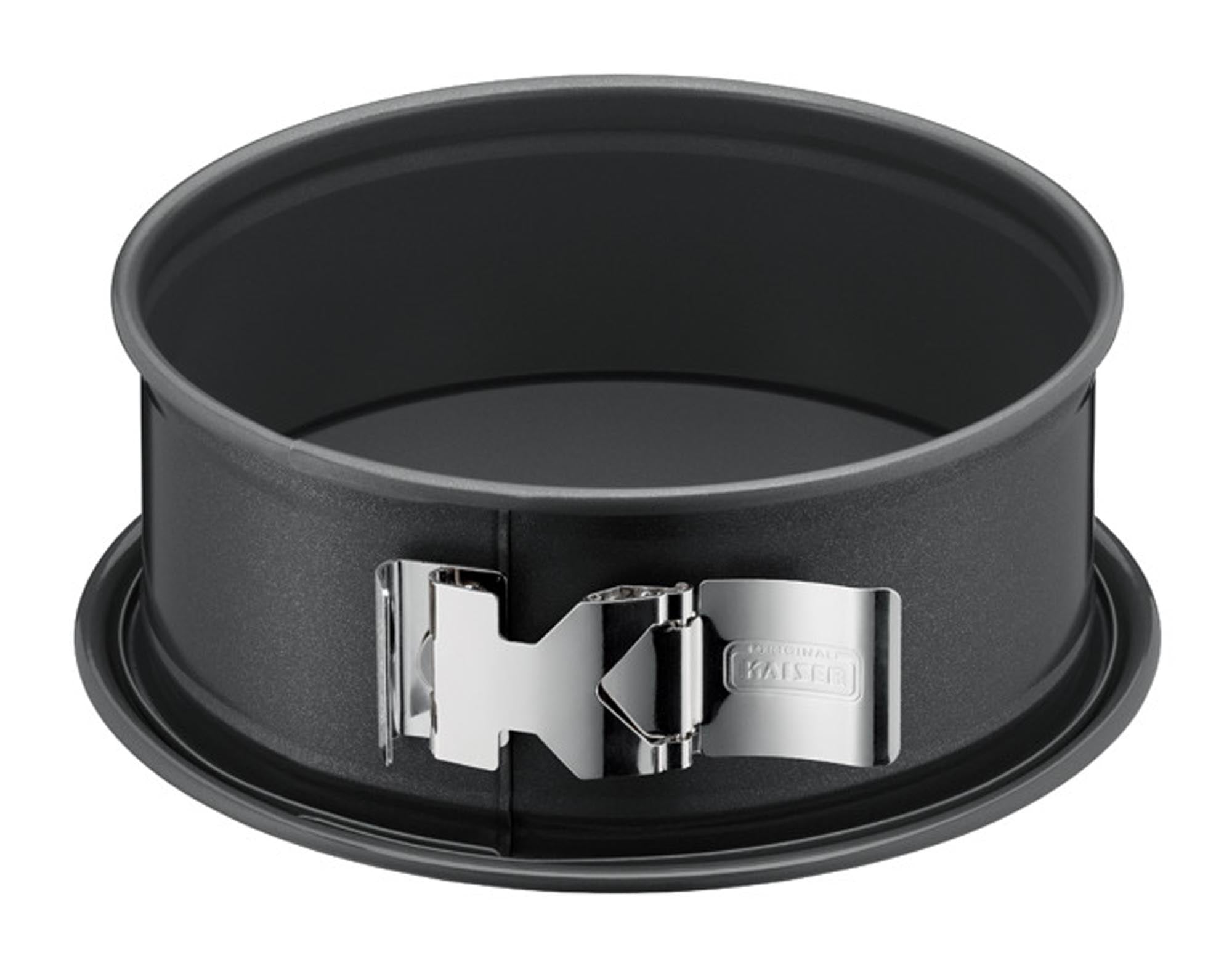 Entdecken Sie die KAISER Springform Safe Click La Forme Plus ø 28 cm – ideal für perfekte Kuchen, mit Antihaftbeschichtung und sicherem Click-Verschluss.