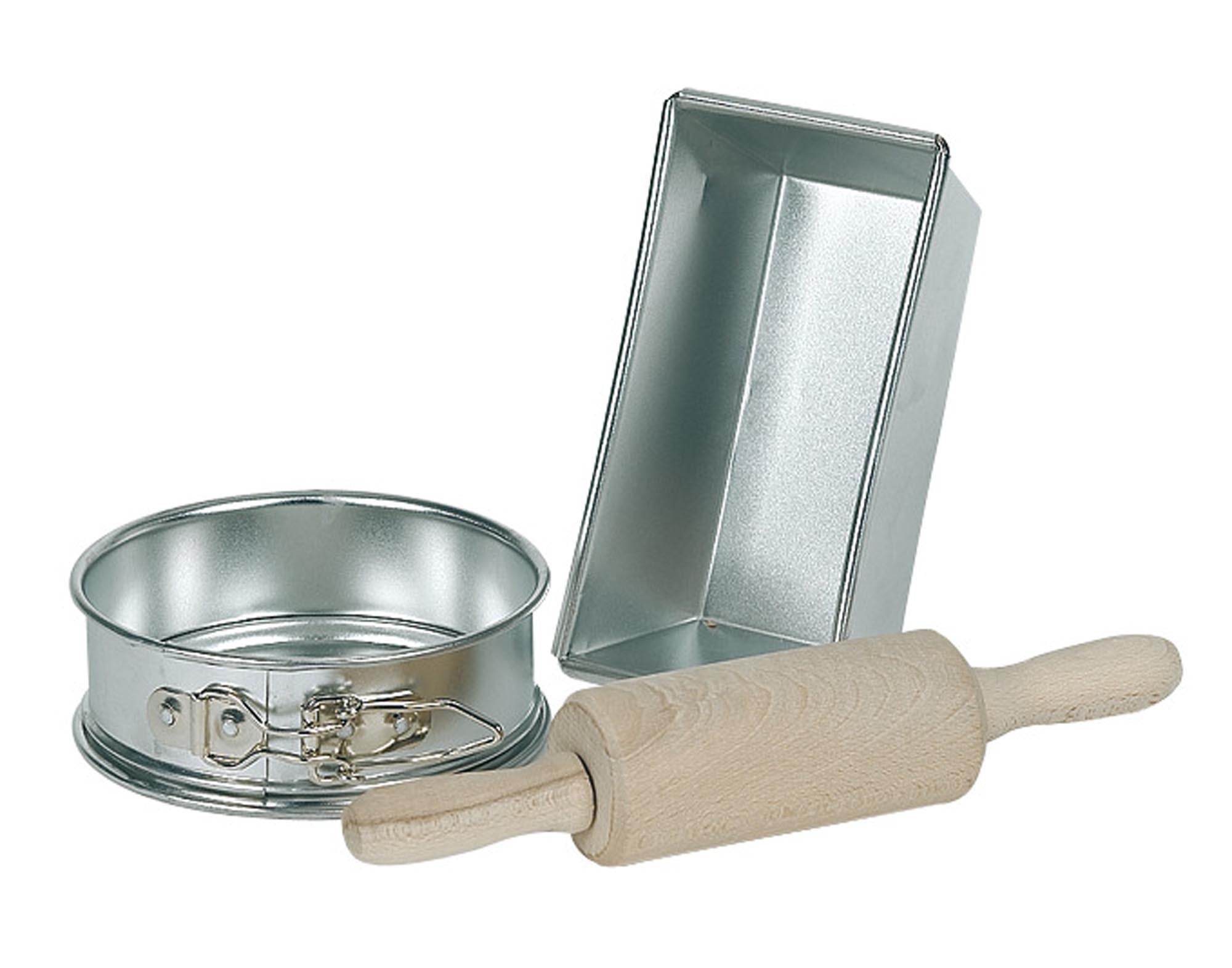 Entdecke das PÂTISSE Backset Kinder 3-teilig: Springform, Kastenform und Muffinform für kreative Backmomente. Ideal für kleine Bäcker!