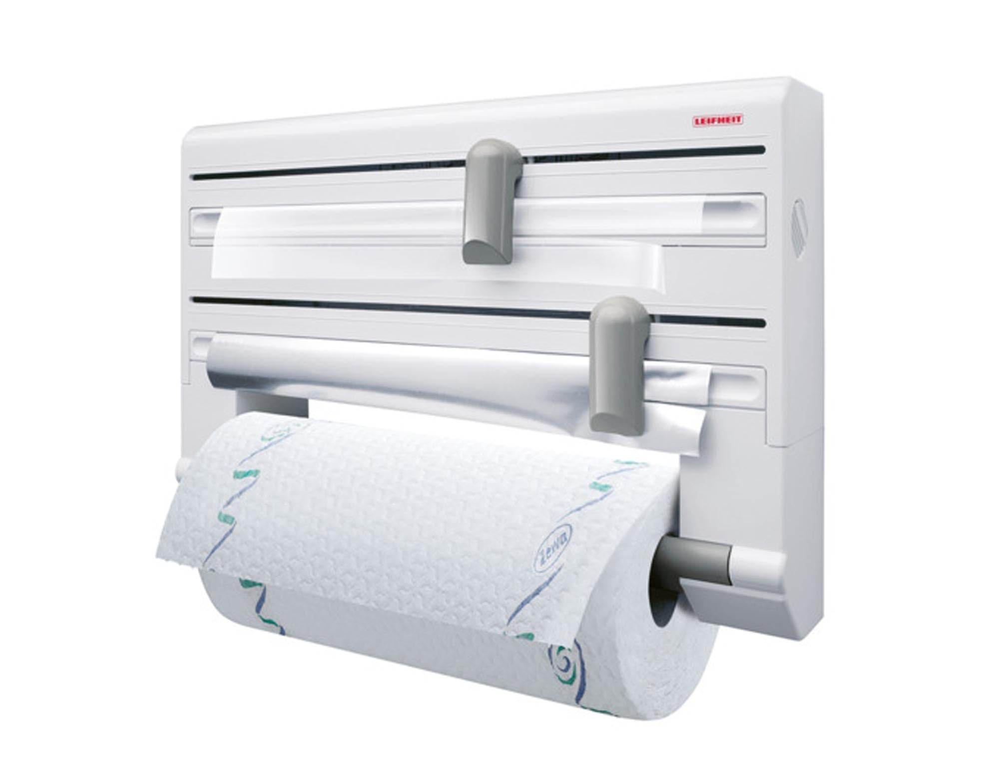 Der LEIFHEIT Rollenhalter Parat in Weiß ist die ideale Lösung für Alufolie, Frischhaltefolie und Küchenrolle. Praktisch, stabil und modern!