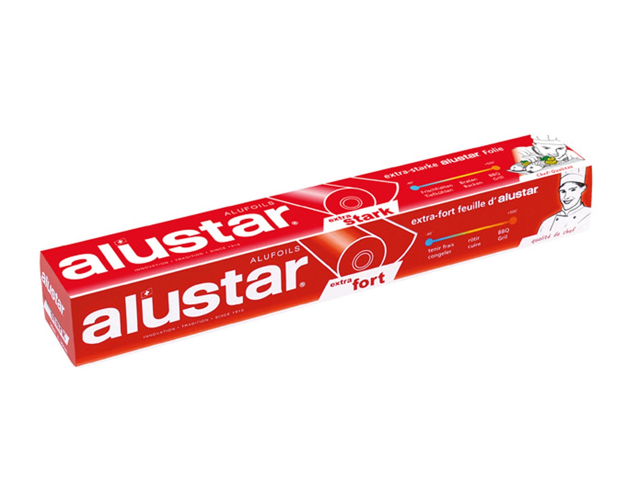 Entdecken Sie die ALUSTAR Alufolie extra stark (20 m x 30 cm) – reißfest, vielseitig und ideal zum Grillen und Aufbewahren von Lebensmitteln.