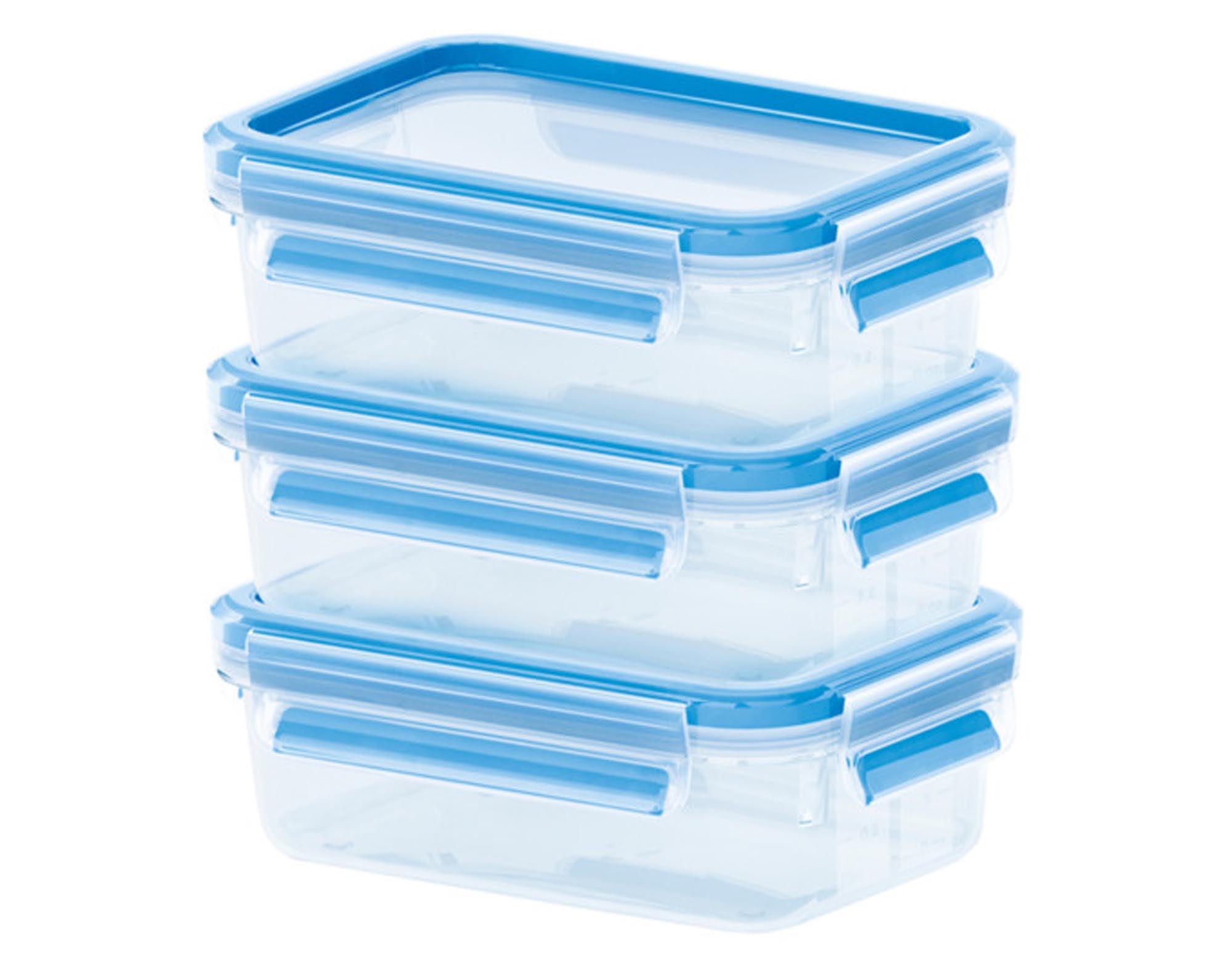 Entdecken Sie das EMSA Clip & Close Dosen-Set mit 3 blauen Aufbewahrungsdosen (0,55 l) – 100% dicht, geruchssicher und vielseitig einsetzbar für Ihre Küche!