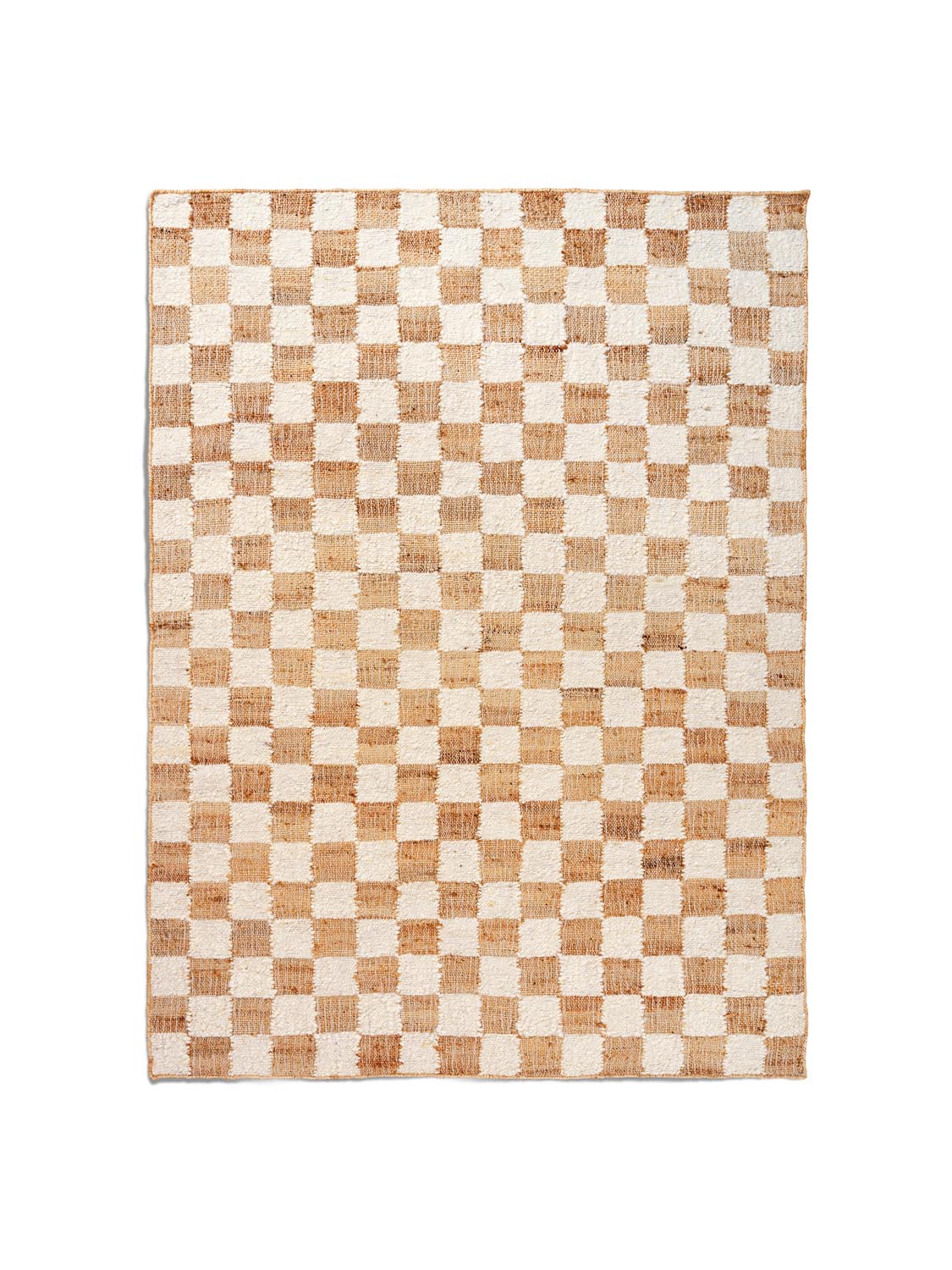 Stilvoller Check Wool Jute Teppich 140x200 von Ferm Living.