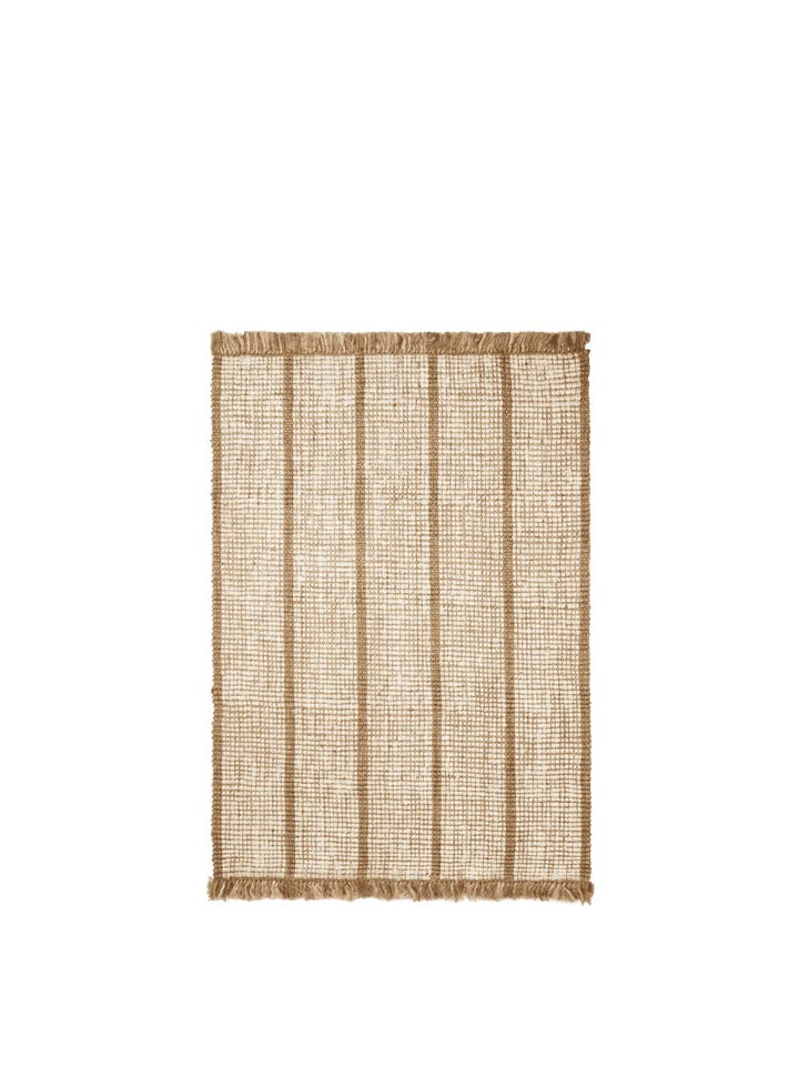 Athen Stripes Teppich 140 x 200 in Natürlich/Cremeweiss präsentiert im Onlineshop von KAQTU Design AG. Teppich ist von Ferm Living