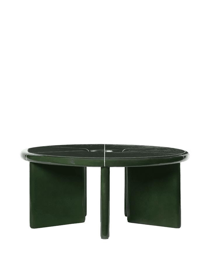 Deya Couchtisch Ø80 in Dunkelgrün präsentiert im Onlineshop von KAQTU Design AG. Beistelltisch ist von Ferm Living