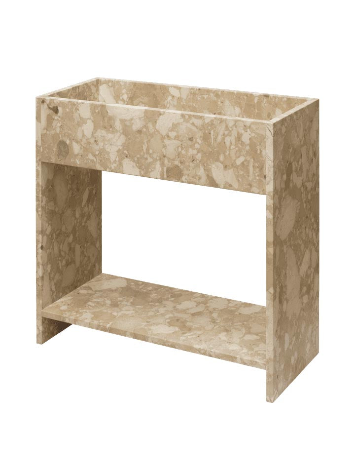 Die Stone Plant Box von Ferm Living kombiniert edlen Naturstein mit stilvollem Design. Perfekt für Innen- und Außenbereiche, ein echter Blickfang!