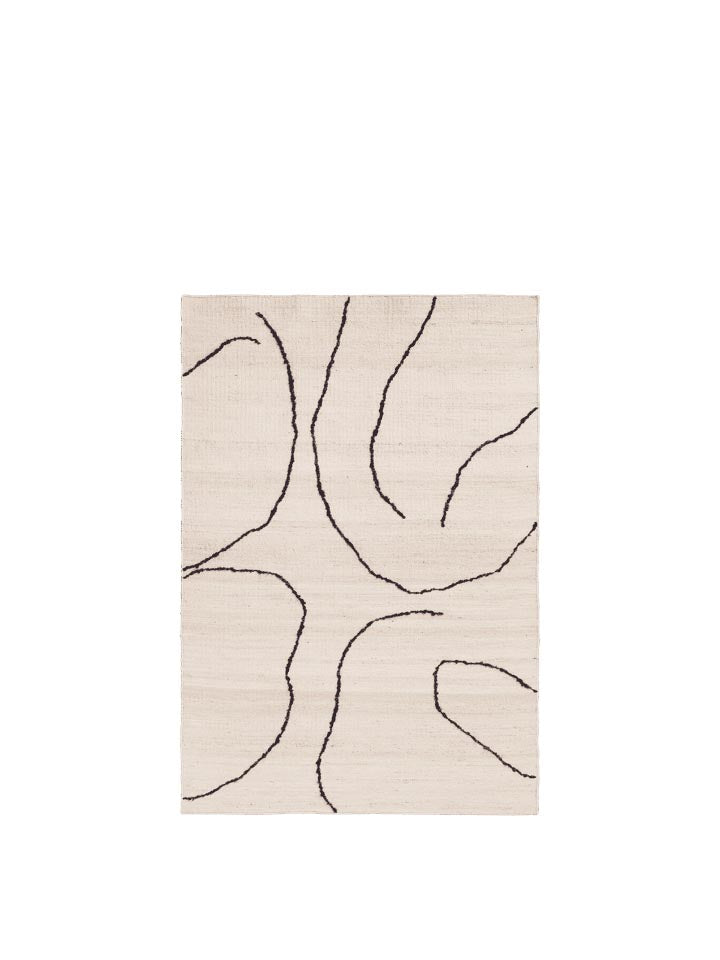 Gesso Jute Teppich 140 x 200 in Off-White/Dunkel Feige präsentiert im Onlineshop von KAQTU Design AG. Teppich ist von Ferm Living