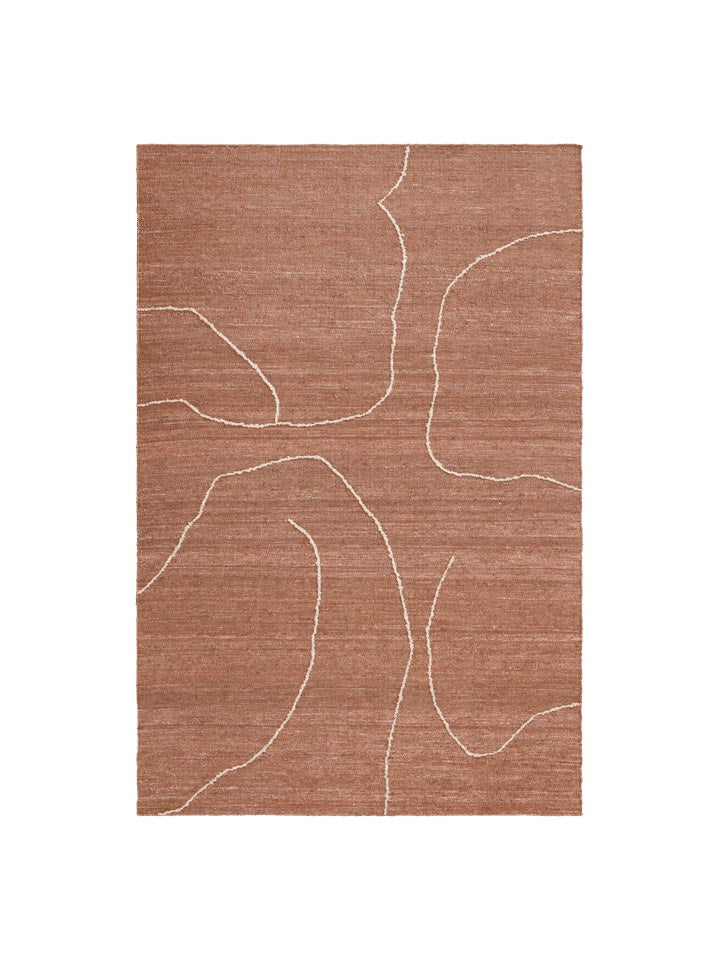 Gesso Jute Teppich 170 x 240 in Terrakotta/Weisslich präsentiert im Onlineshop von KAQTU Design AG. Teppich ist von Ferm Living