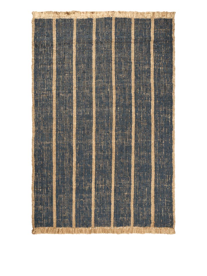 Athen Stripes Teppich 200 x 300 in Natürlich/Tintenblau präsentiert im Onlineshop von KAQTU Design AG. Teppich ist von Ferm Living