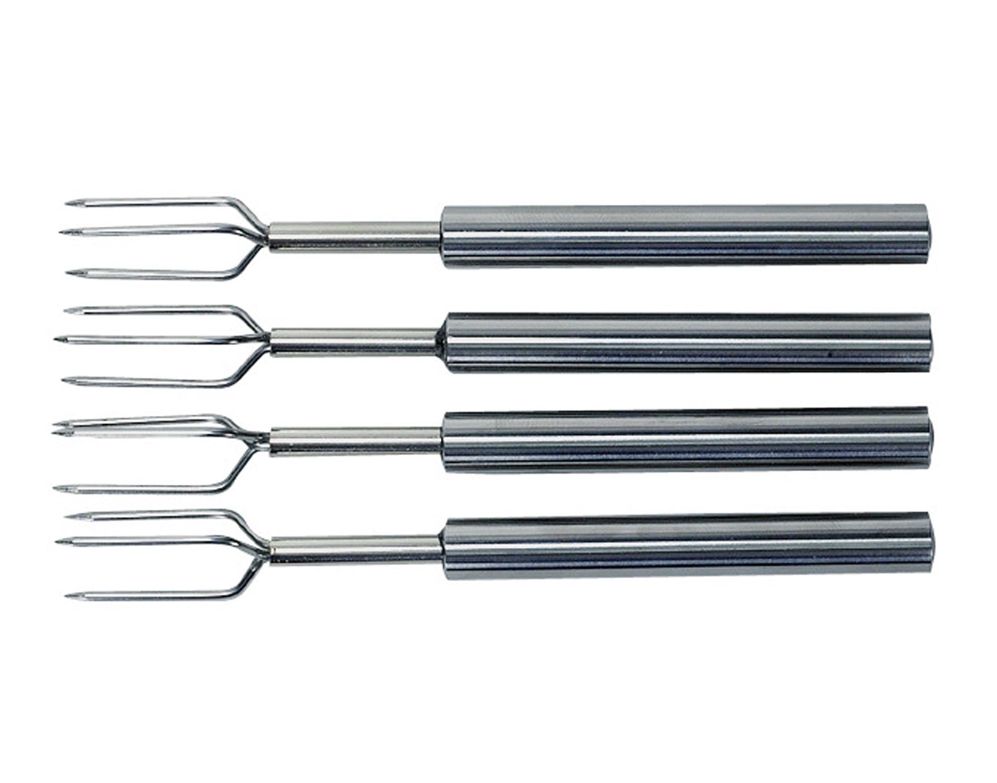 Entdecken Sie die HEIDI Kartoffelgabeln mit Inoxgriffen – 4 praktische, stilvolle Küchenhelfer für müheloses Servieren von Kartoffeln und Gemüse.