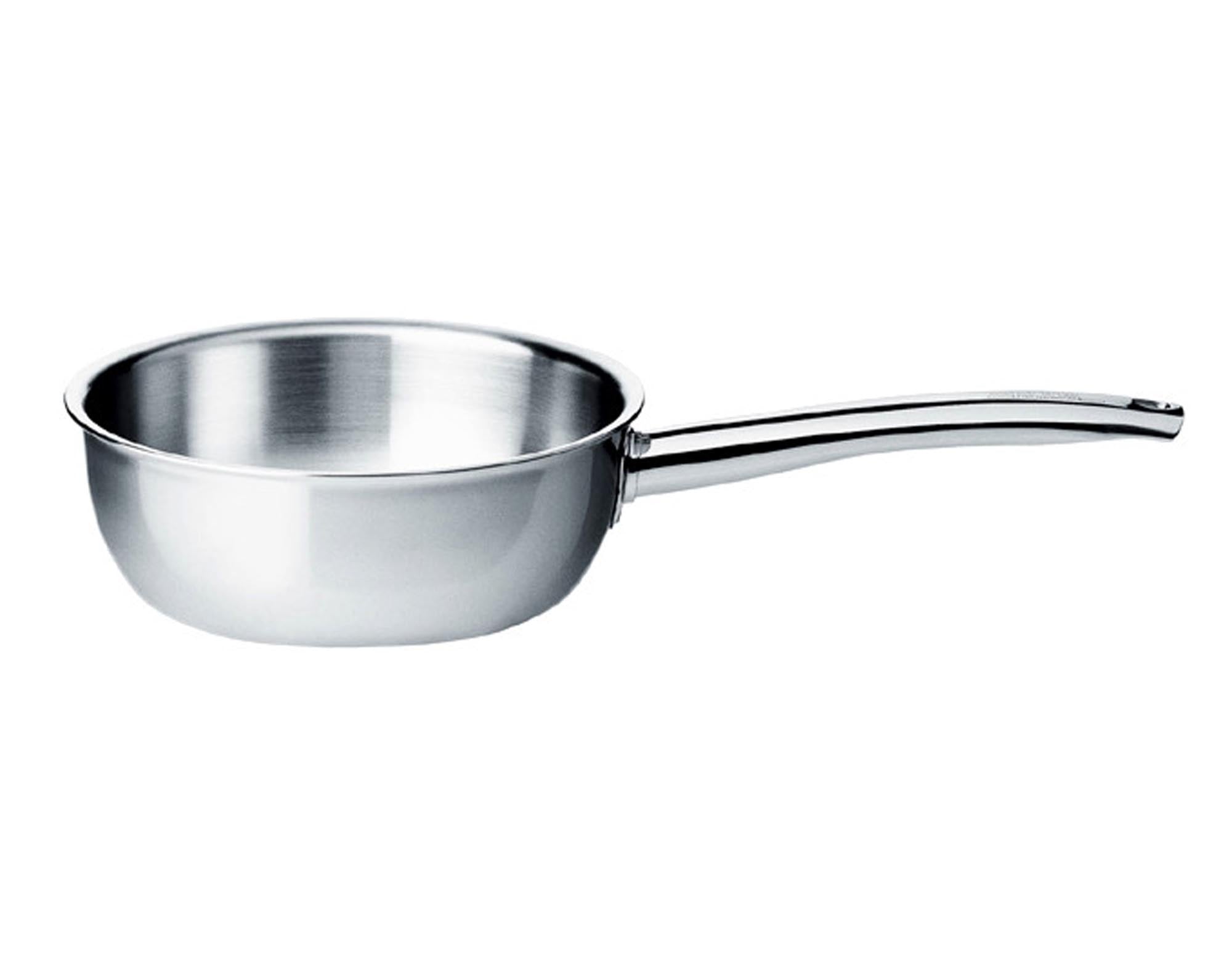 Entdecken Sie die SPRING Sauteuse Brigade Premium ø 16 cm – hochwertiger Edelstahl, Antihaftbeschichtung, ideal für fettfreies Kochen und alle Herdarten.