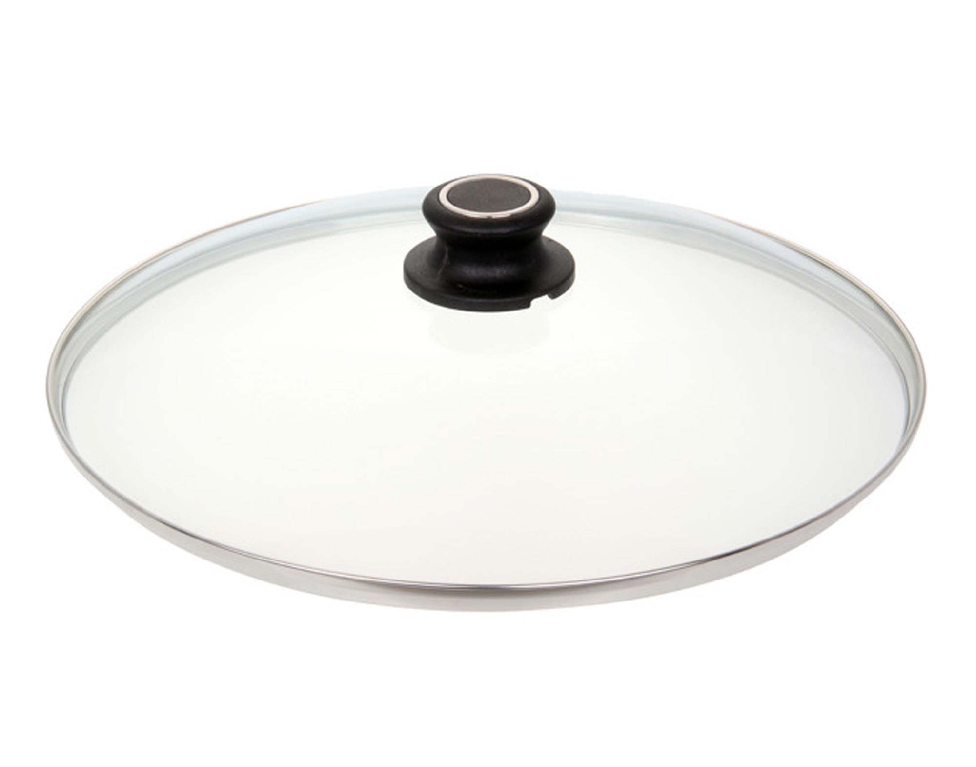 Entdecken Sie den LOTUS Glasdeckel ø 28 cm – ideal für Töpfe, hitzebeständig, spülmaschinenfest und perfekt zum Überwachen des Kochvorgangs.