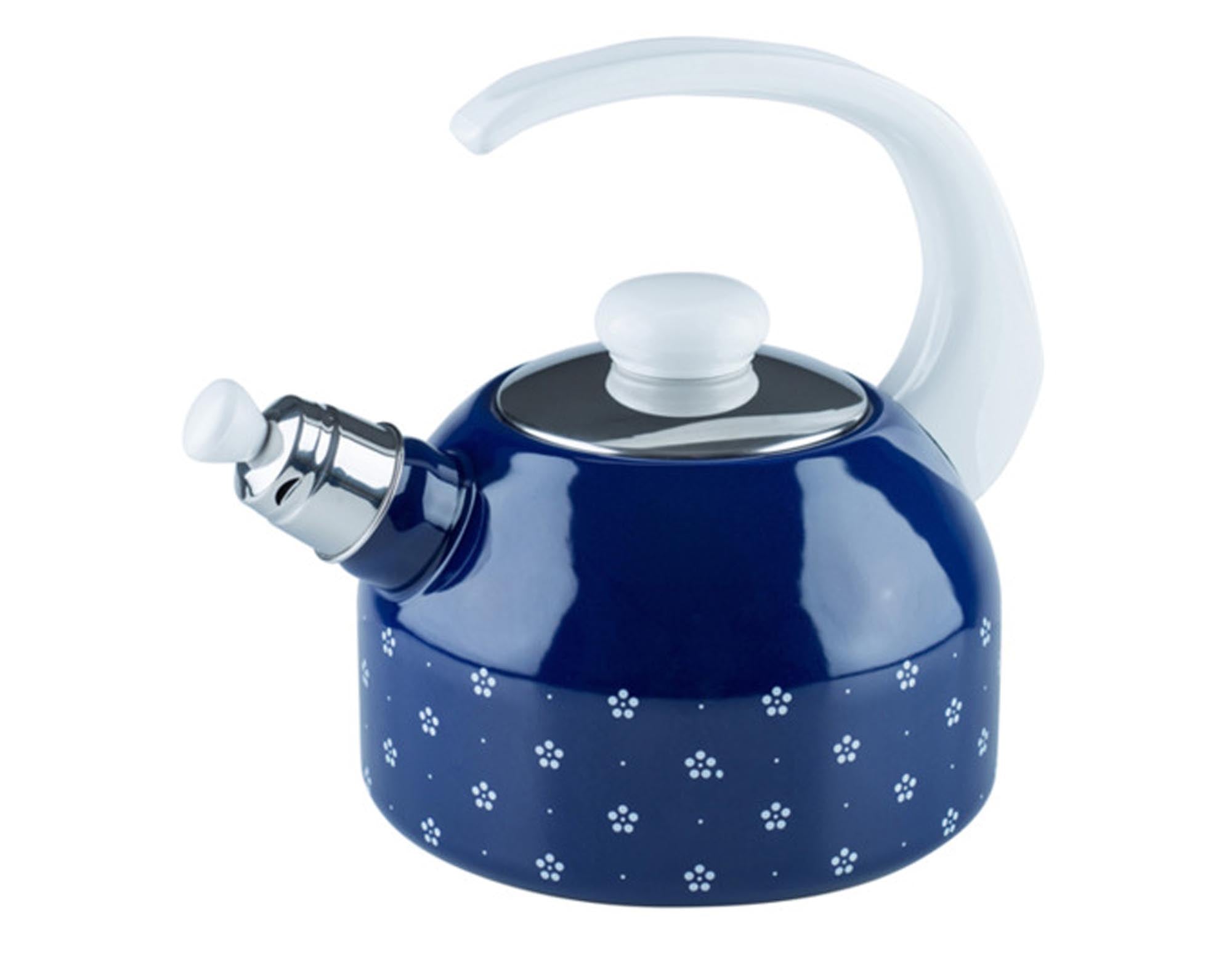 Entdecken Sie den RIESS Flötenkessel Country 2 l in Rot mit nostalgischem Design, hochwertigem emailliertem Stahl und perfekter Wärmeleitfähigkeit. Ideal für Tee und Kaffee!