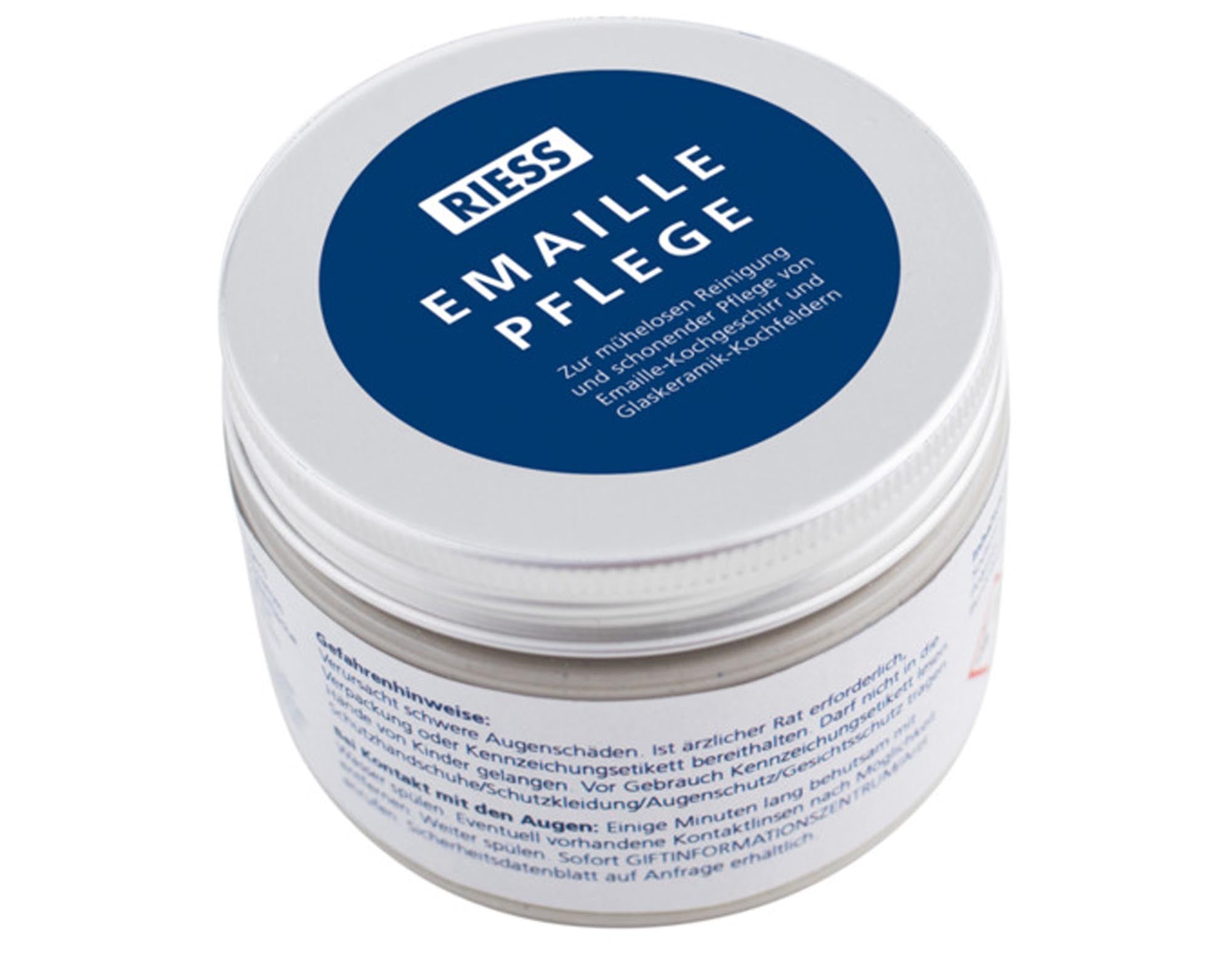 Entdecken Sie den RIESS Intensiv-Reiniger für Emaille und Glaskeramik. Effektive Reinigung, strahlender Glanz und Schutz für Ihre Kochgeschirre.