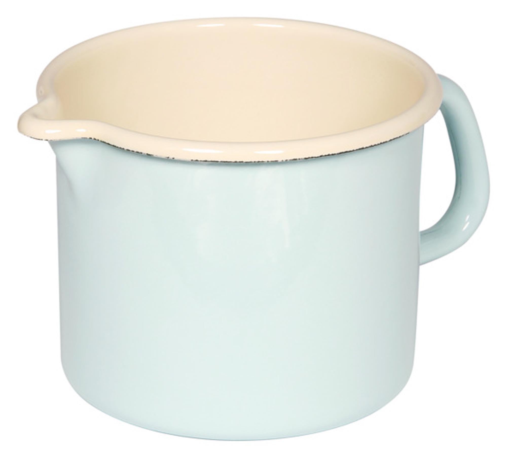 Entdecken Sie den RIESS Schnabeltopf in Pastell türkis (1.70 l, ø 14 cm) – ideal für Milch, Brühen und Saucen. Hochwertige Emaille, ergonomisches Design, einfache Reinigung.