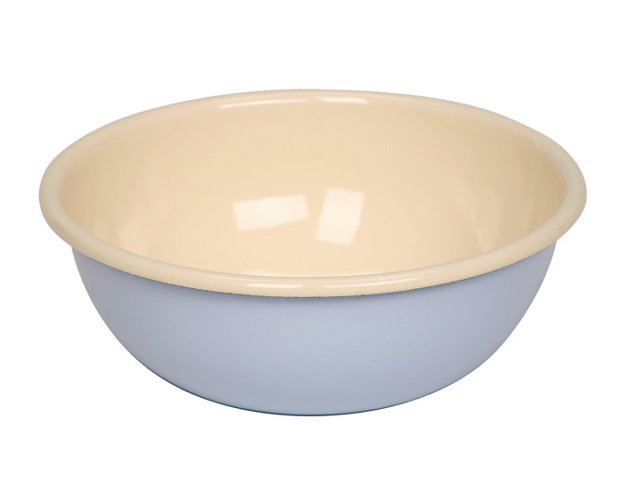 Entdecken Sie die RIESS Schüssel Pastell hellblau (1.0 l, ø 18 cm) aus emailliertem Stahl – robust, hygienisch und ein stilvoller Blickfang in jeder Küche.