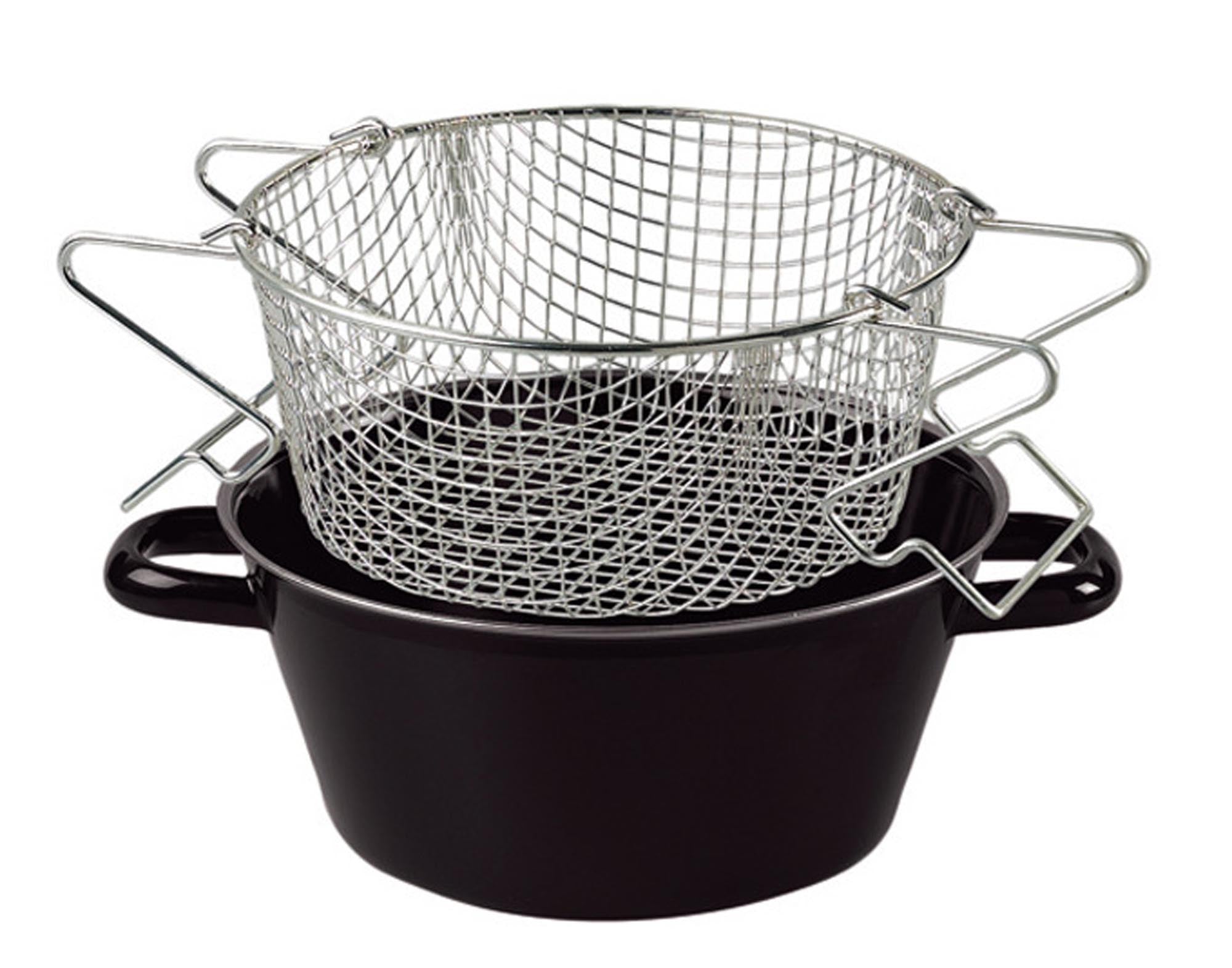 Entdecken Sie die RIESS Pommes Frites Pfanne (ø 24 cm) für knusprige Pommes, langlebigen emaillierten Stahl und stilvolles Design. Perfekt für Frittieren!