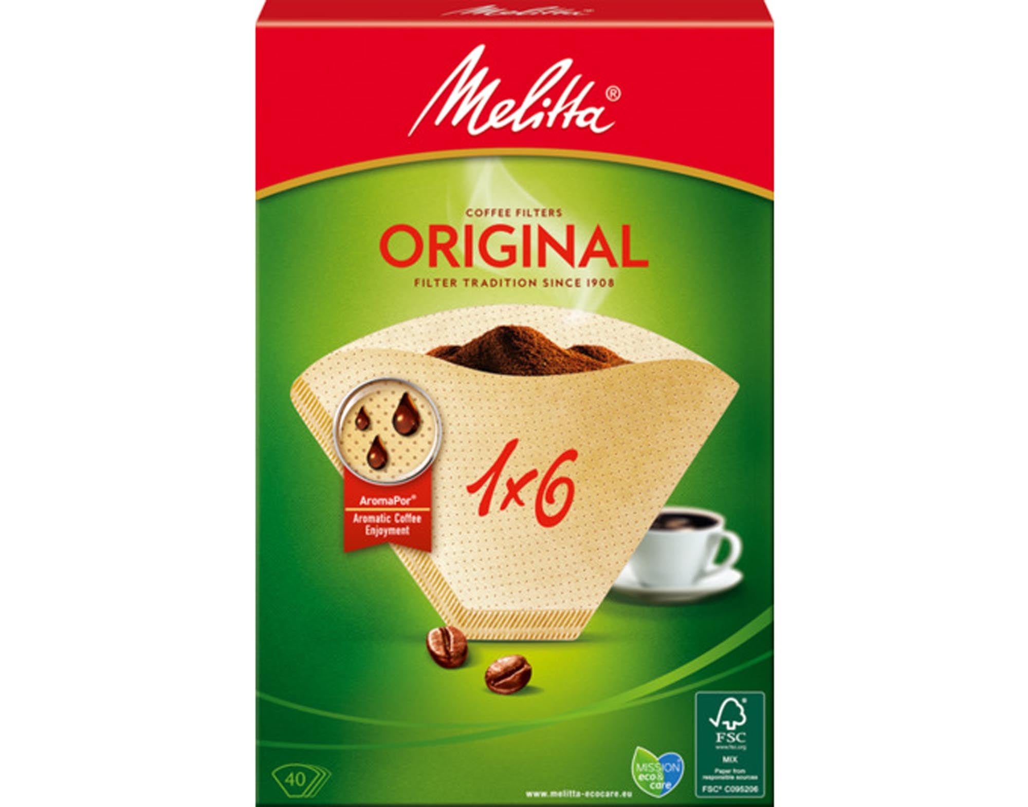 Entdecken Sie die MELITTA Filtertüten 1x6 (40 Stück) für perfekten Kaffee und Tee. Umweltfreundlich, aromaschonend und ideal für Kaffeeliebhaber!