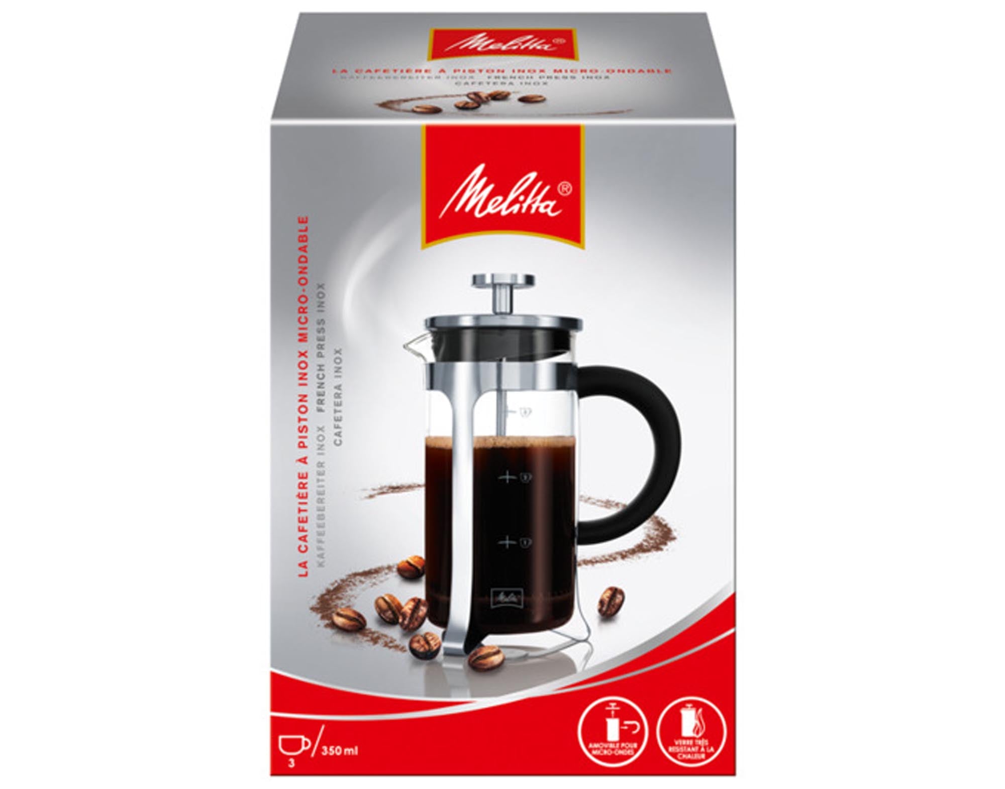 Entdecken Sie den MELITTA Kaffeezubereiter Inox 700 ml aus Edelstahl. Perfekte Aromaextraktion, elegantes Design und ideal für Kaffeeliebhaber.