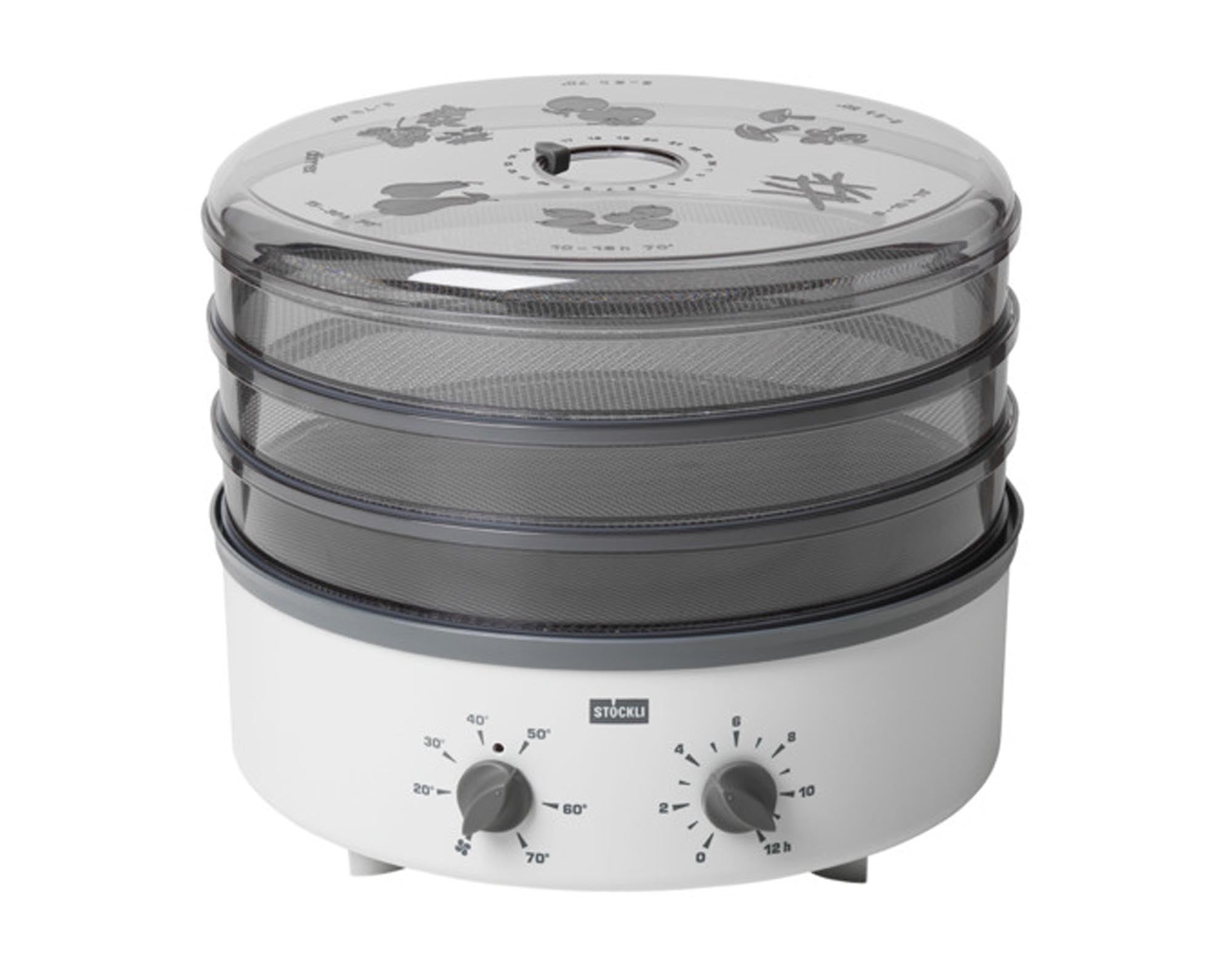 STÖCKLI Dörrapparat Dörrex: Hochwertiger Dörrer mit Metallgitter, Timer und präziser Temperaturregelung für gesunde Snacks.