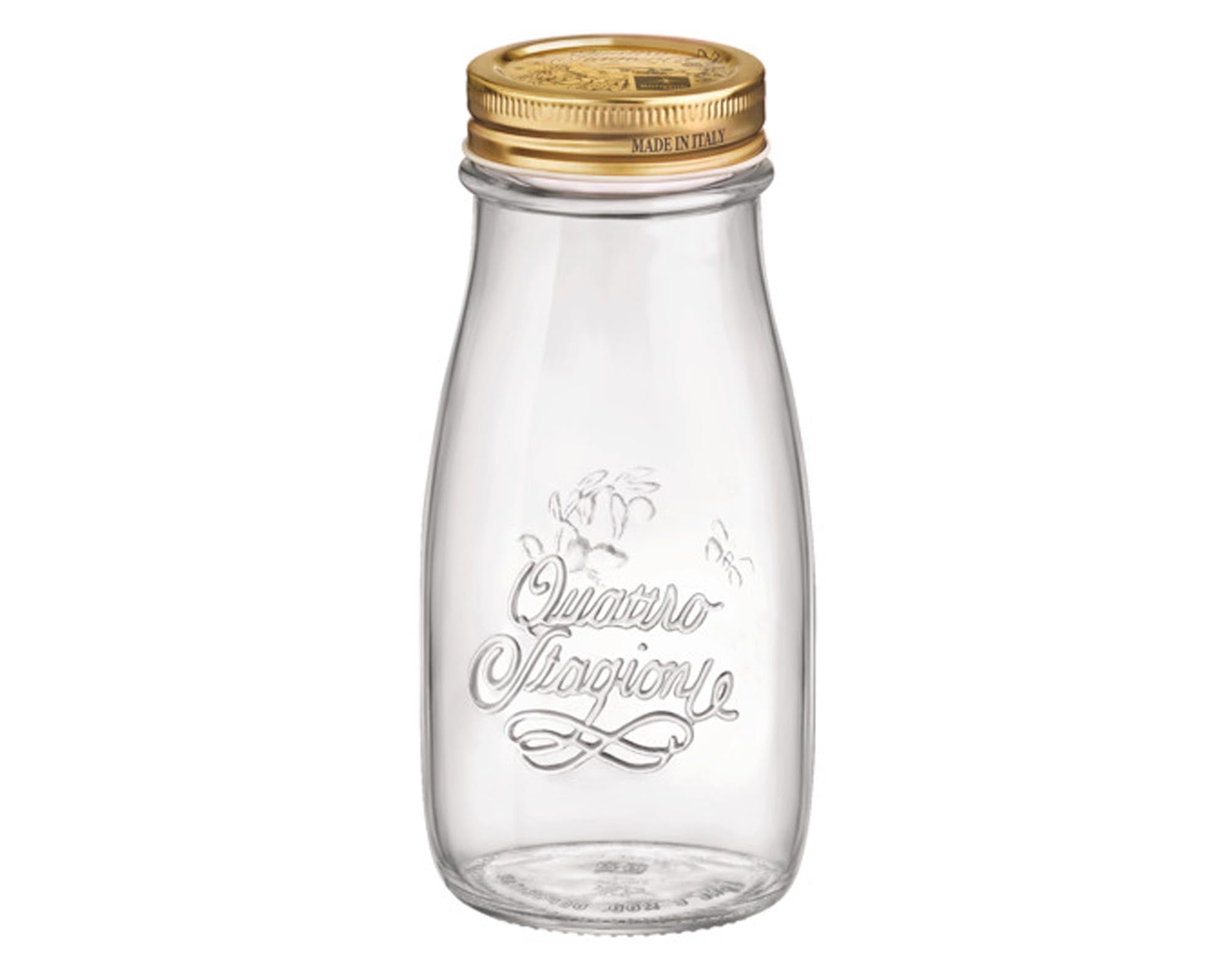 EINKOCHWELT Glasflasche 400 ml mit gold Schraubverschluss: stilvoll, robust, umweltfreundlich und ideal für gesunde Getränke. Perfekt für jeden Bedarf!