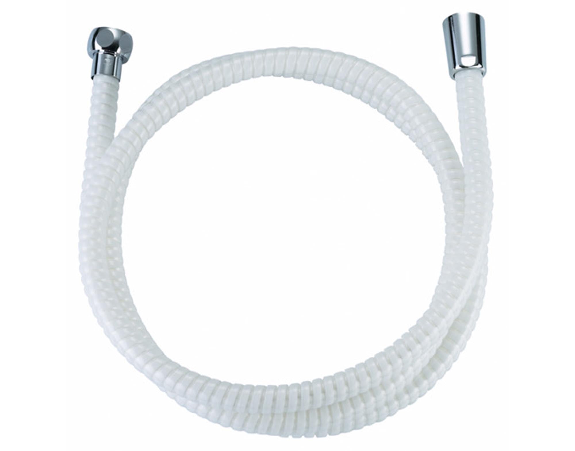 DIAQUA Brauseschlauch aus weißem Kunststoff, 180 cm lang, flexibel, druckbeständig, hygienisch, ideal für modernes Badezimmerdesign.