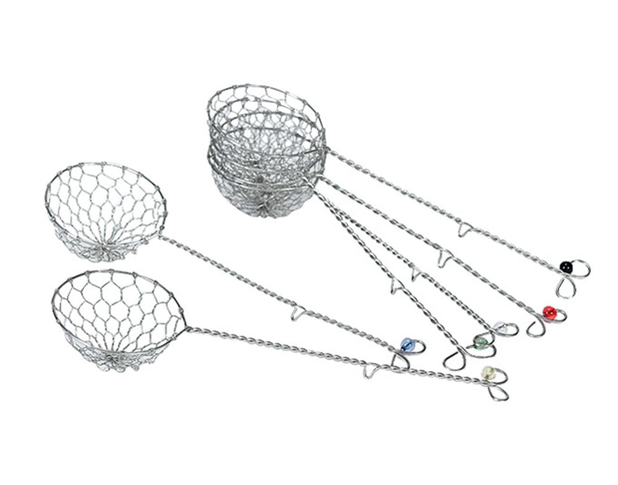 TTM Siebe für Mongolentopf, 6 Stück mit Farbmarkierung, Edelstahl, hitzebeständig, ideal für Fondue und Raclette, perfektes Zubehör für gesellige Abende.