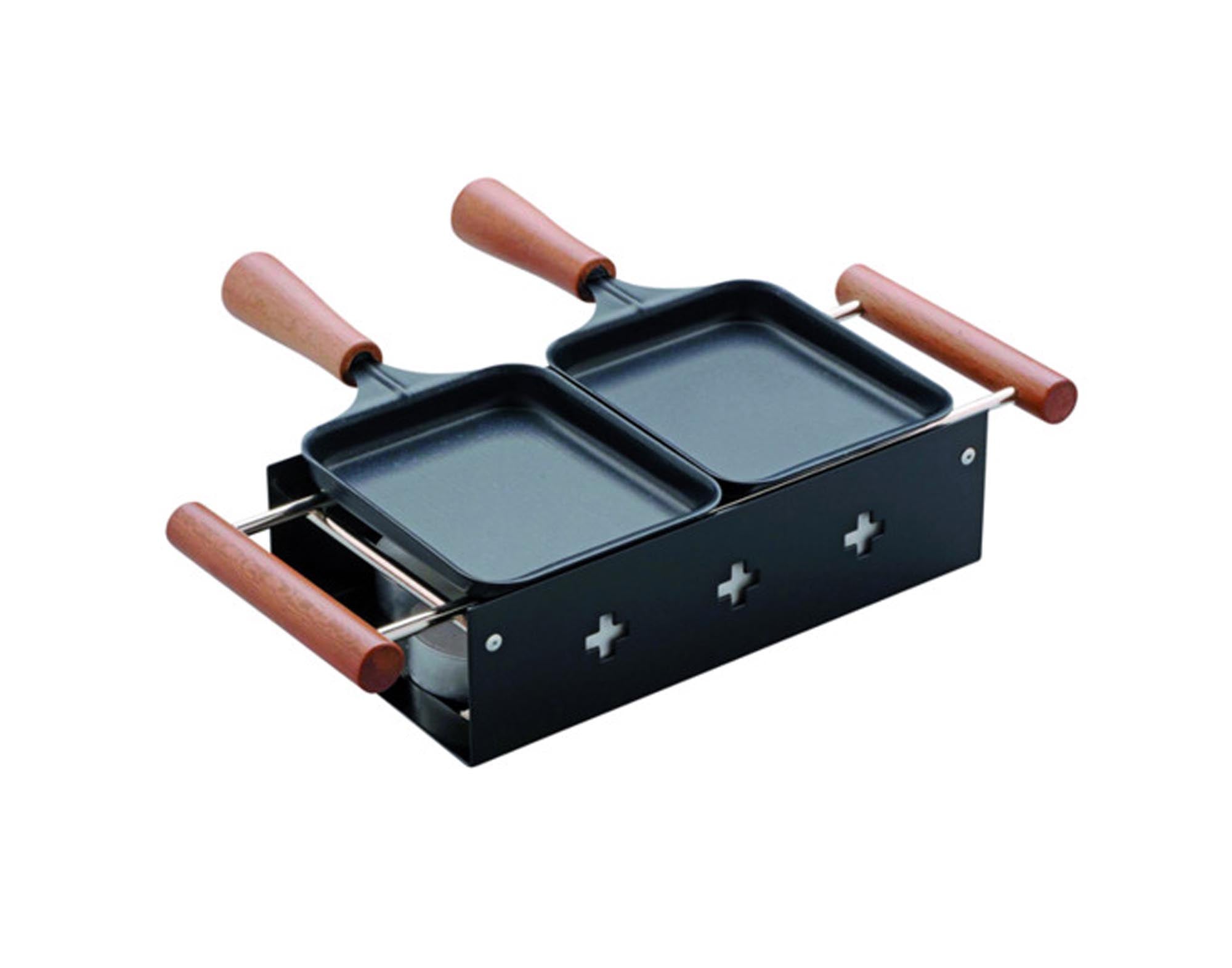 Entdecken Sie das TTM Raclettegerät Twiny Cheese in Schwarz – ideal für Raclette und Fondue, robust, leistungsstark und leicht zu reinigen!