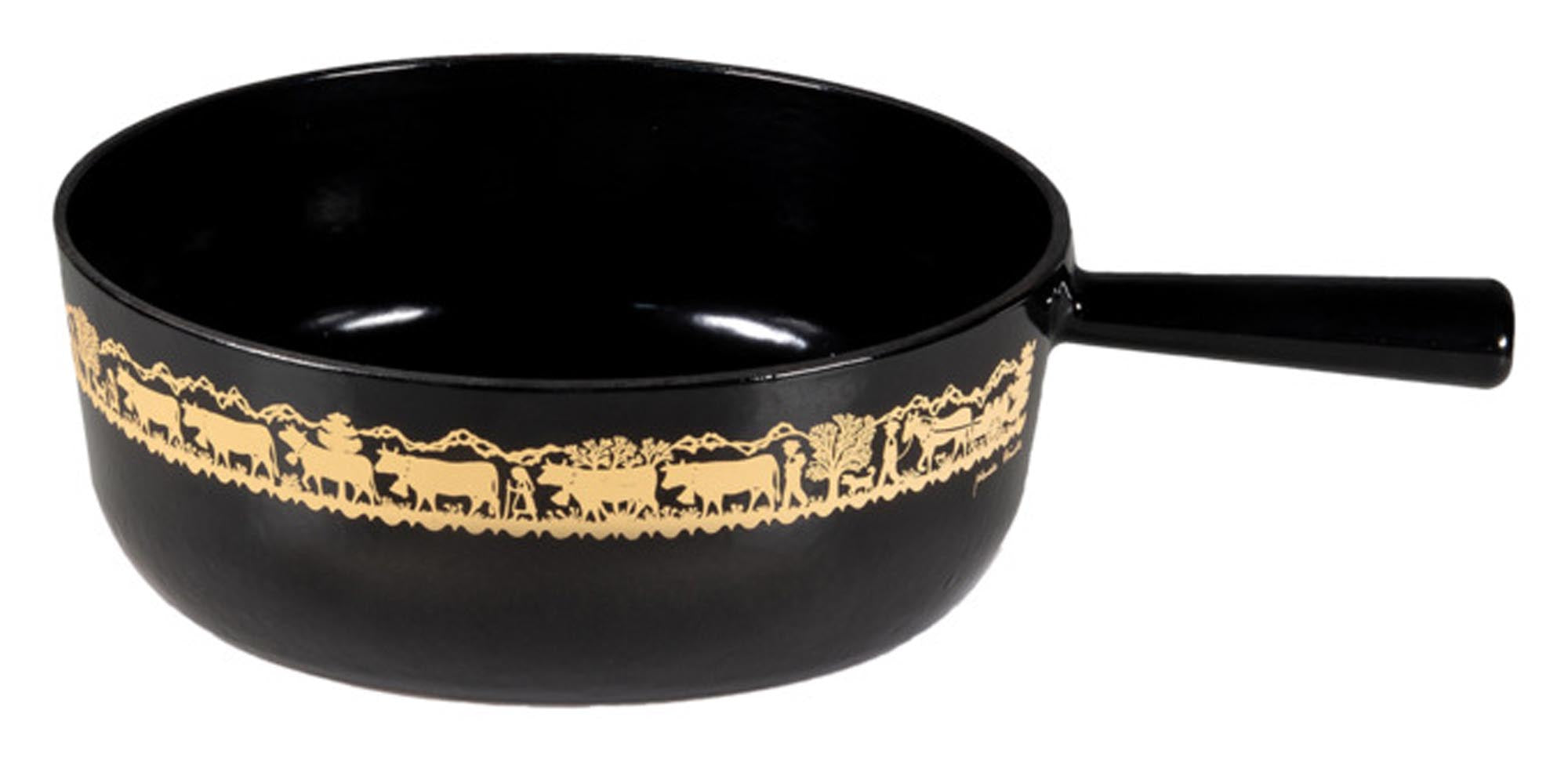 Entdecken Sie das STÖCKLI Fonduecaquelon Classic Alpaufzug aus Gusseisen (ø 24 cm) für perfekte Fondueabende. Hervorragende Wärmeverteilung, ästhetisch und leicht zu reinigen!