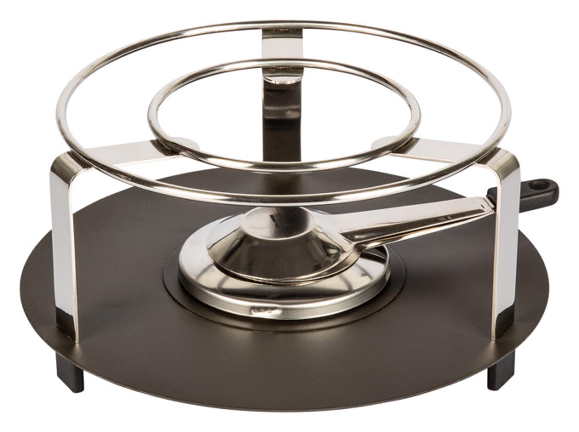 Das Rechaud Atlantis Inox ø 24 cm von STÖCKLI: Edelstahl, ideal für Fondue & Raclette, langlebig, pflegeleicht, für gesellige Anlässe.