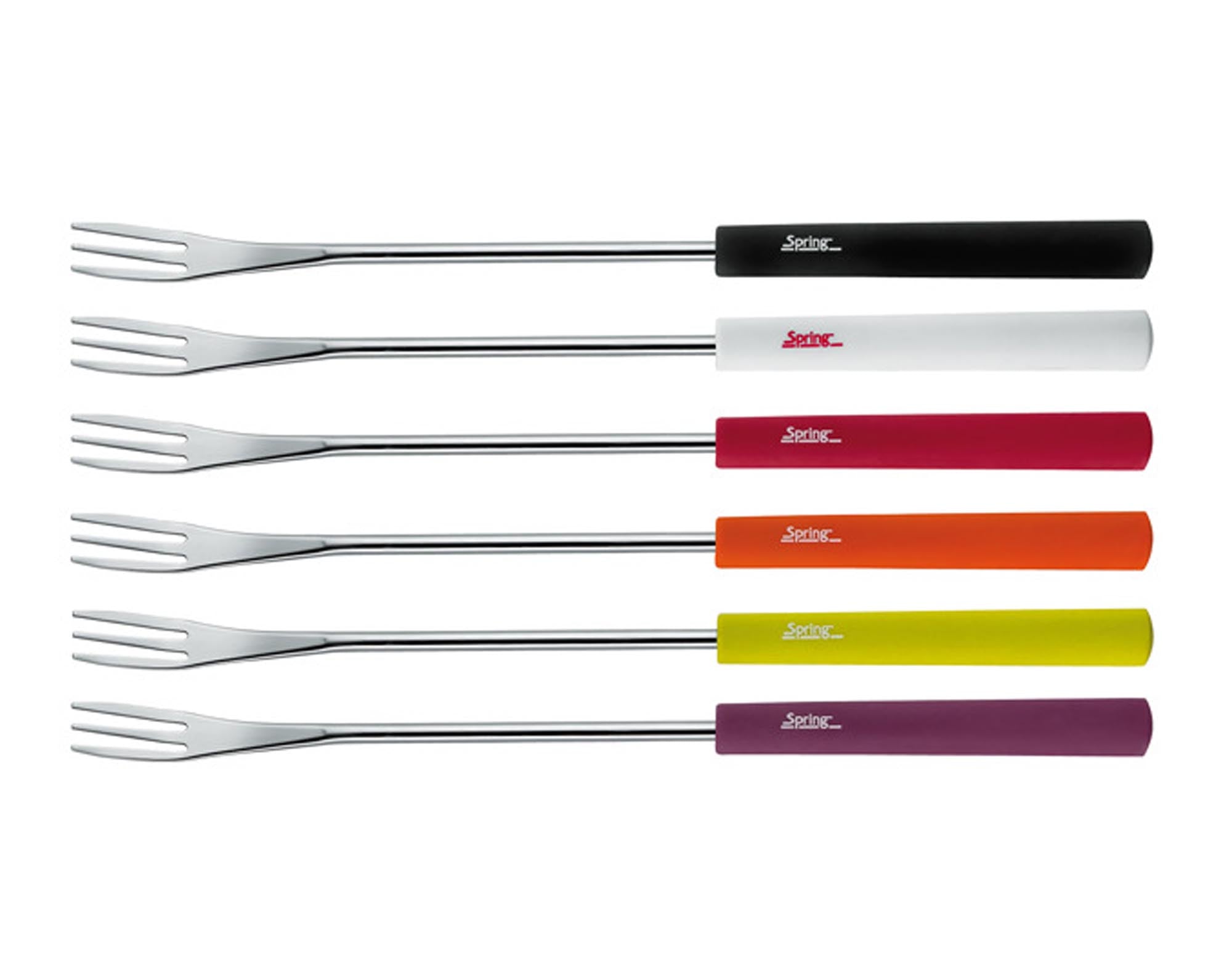 Entdecken Sie die bunten SPRING Käsefonduegabeln im 6er Set! Hochwertig, ergonomisch und perfekt für unvergessliche Fondue-Abende.