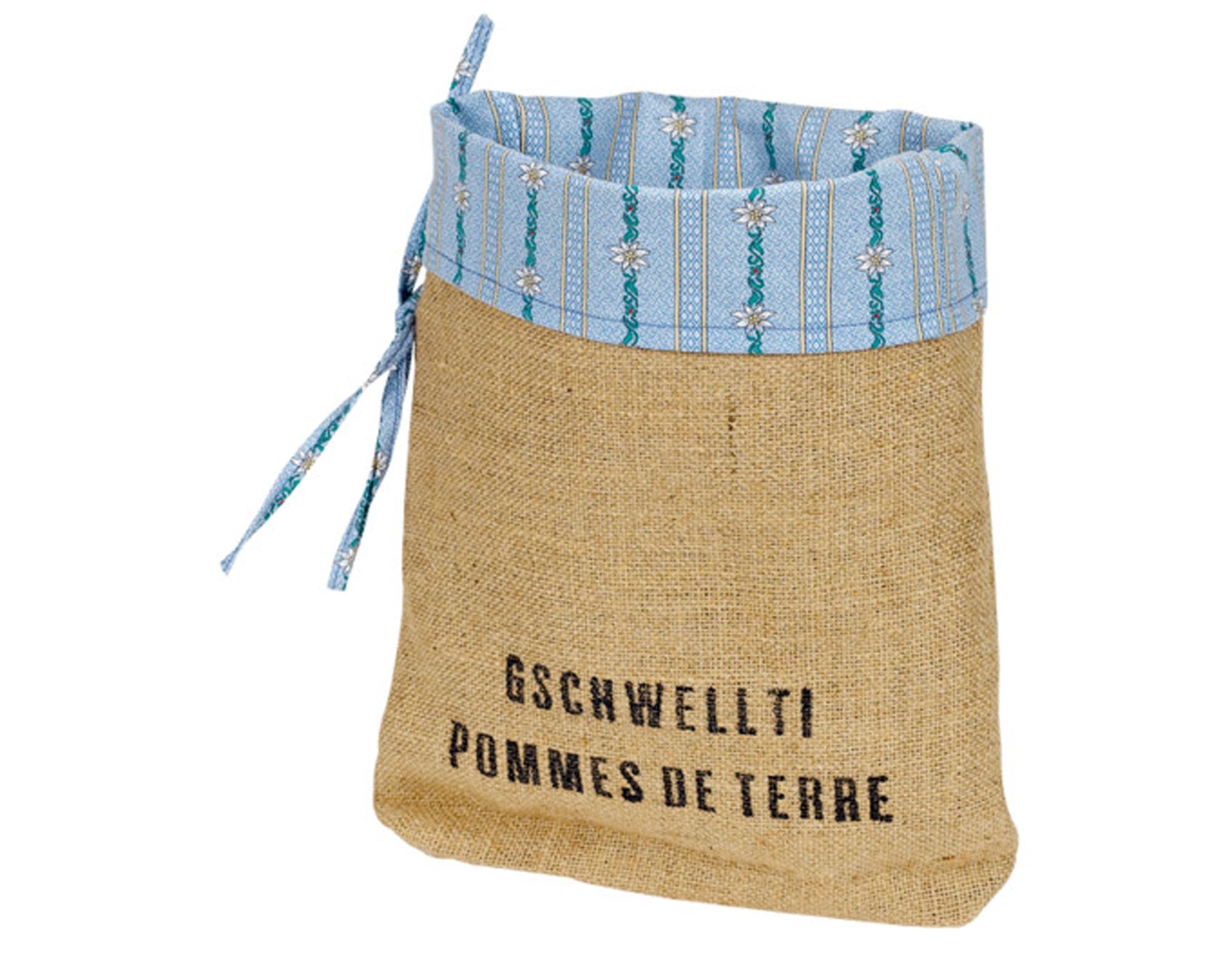 Der SPIMA Kartoffelsack Heimat 25x34 cm ist ideal zur Aufbewahrung von Kartoffeln. Hochwertig, atmungsaktiv und rustikal – der perfekte Küchenhelfer!