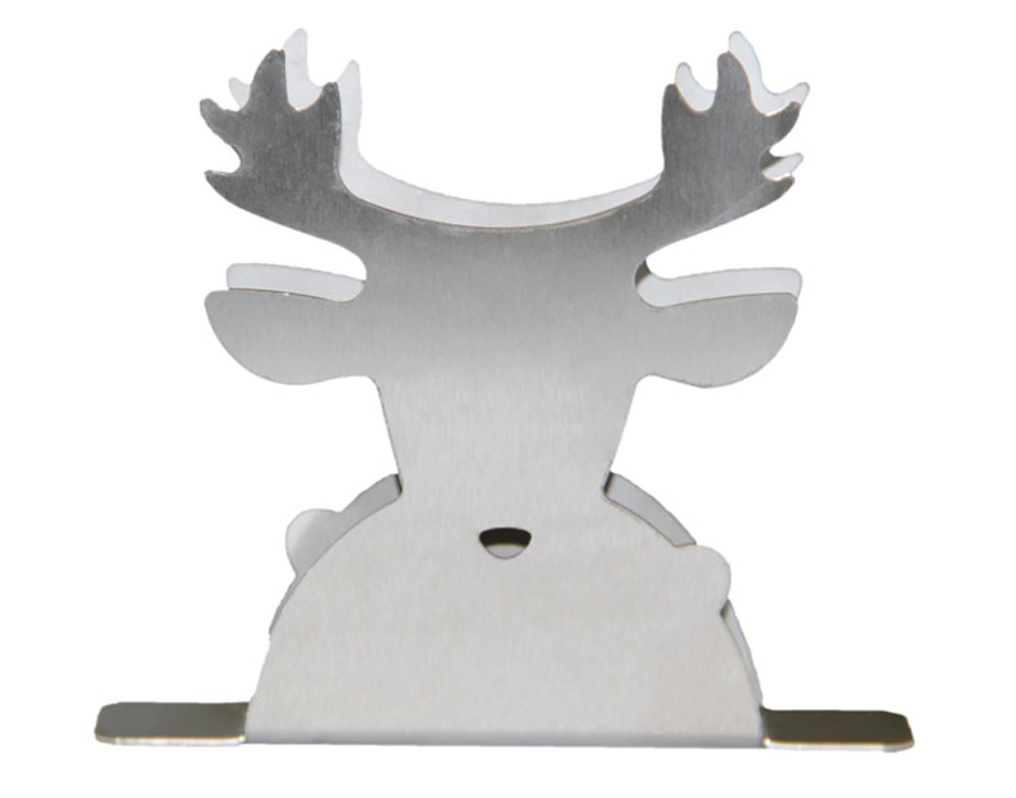 Eleganter Serviettenhalter Hirsch Inox von STEINLIN aus hochwertigem Edelstahl. Praktisch, stilvoll und ein Blickfang für jede Tischdekoration.