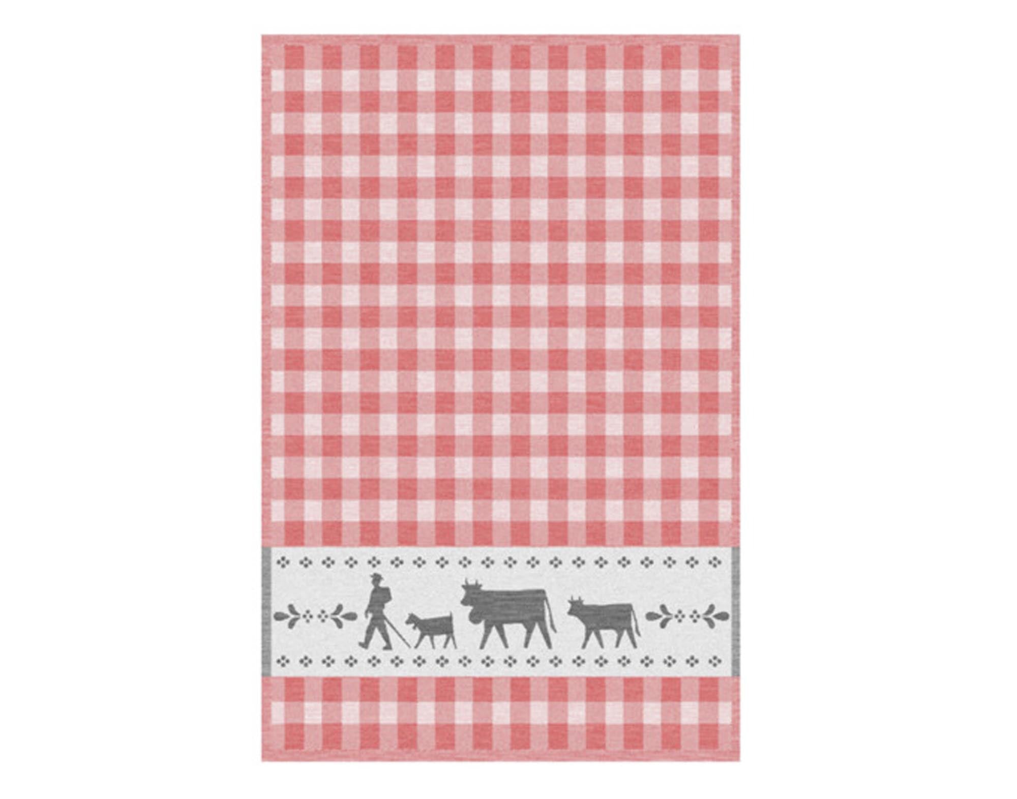 Entdecken Sie das STEINLIN Küchentuch Alpaufzug in rot (70x50 cm) – hochwertig, saugfähig und mit rustikalem Charme für Ihre Küche.