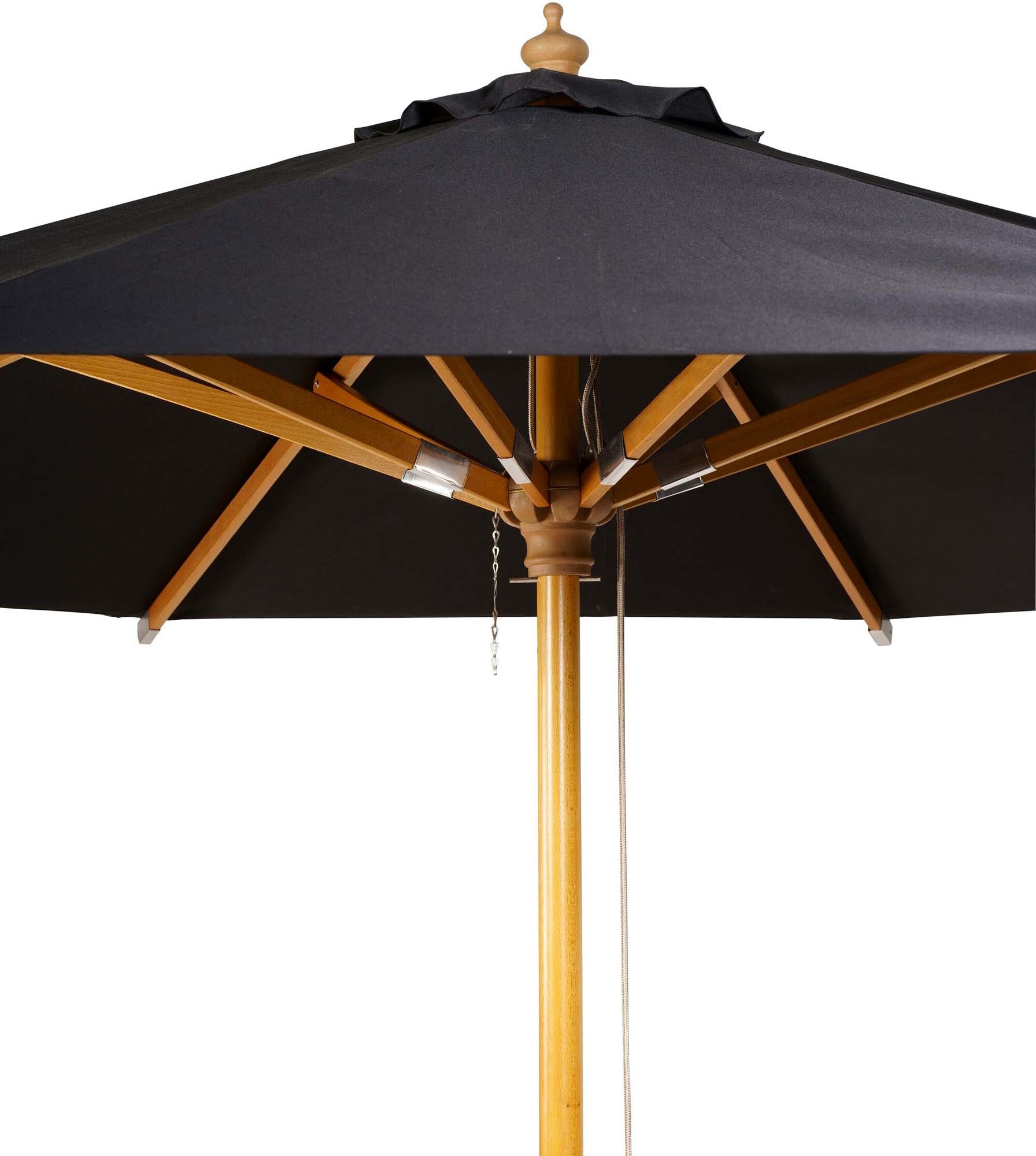 Naxos Sonnenschirm rund in Schwarz präsentiert im Onlineshop von KAQTU Design AG. Sonnenschirm ist von Venture Home
