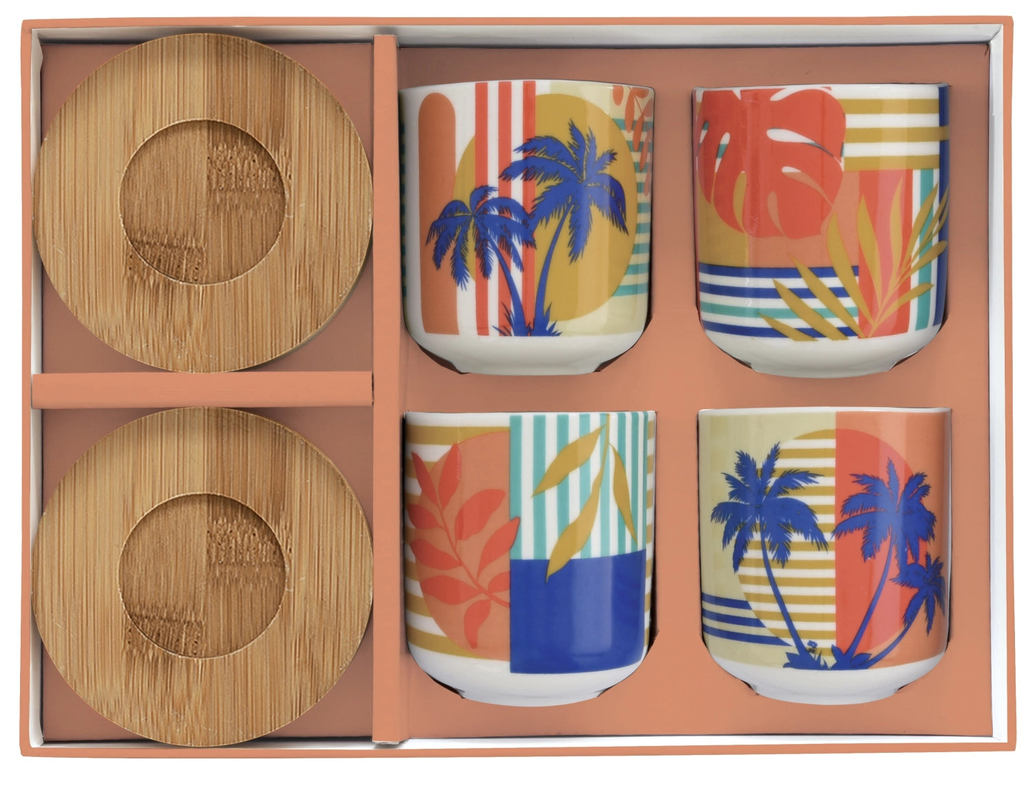 Coffee mania 4er tazza di caffè con bambù sotto. Baha 110ml