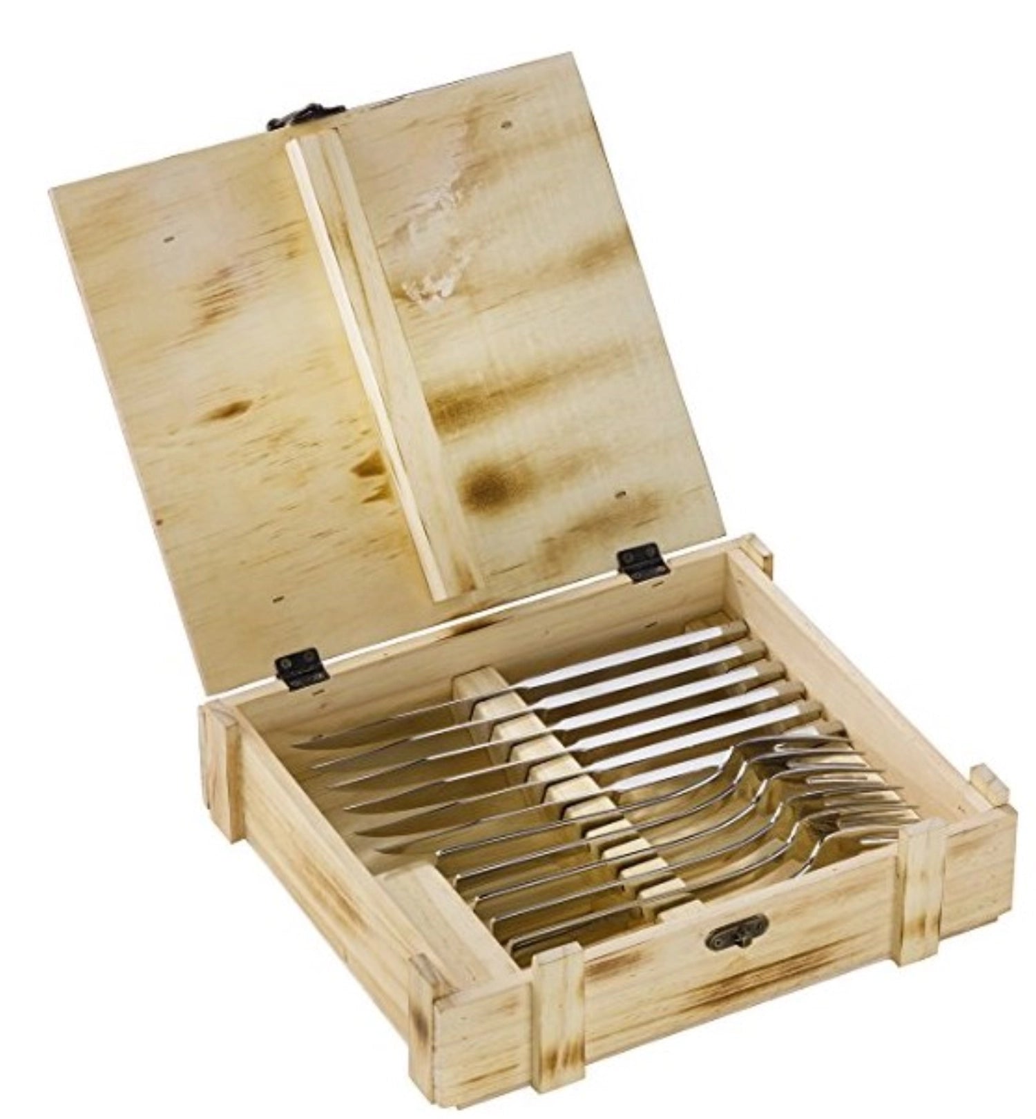 Elegantes 12-teiliges Steakbesteckset TWIN von Zwilling Kitchen, ideal für Grillabende, geliefert in einer ansprechenden Holzbox.