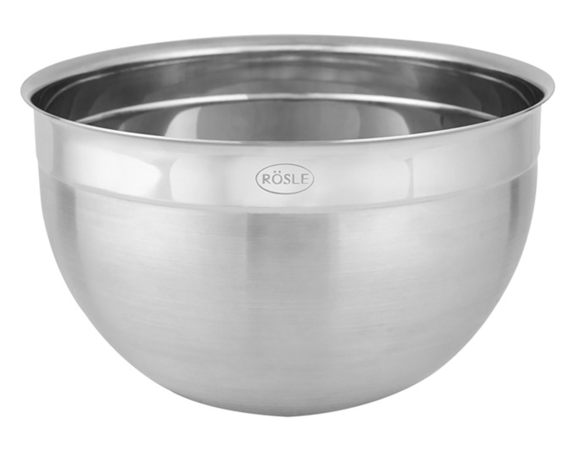 Entdecken Sie die RÖSLE Schüssel hoch 5.4 l aus Edelstahl – robust, spülmaschinenfest und ideal zum Mischen, Servieren und Zubereiten.
