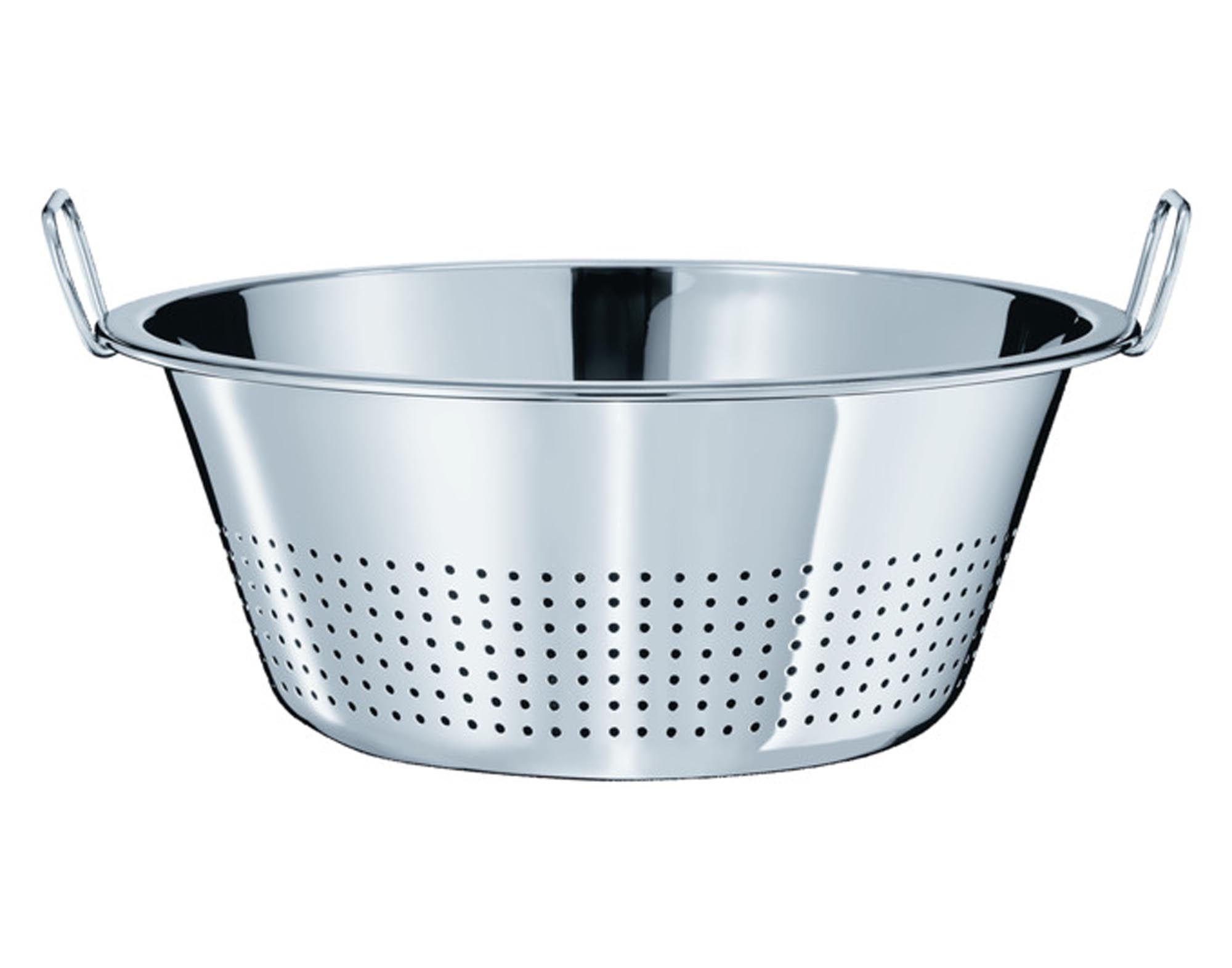 Entdecken Sie das RÖSLE Salatsieb mit Griffen (11,8 l, Ø 40 cm) – ideal zum Abtropfen von Salat und Gemüse. Hochwertiger Edelstahl, ergonomisches Design.