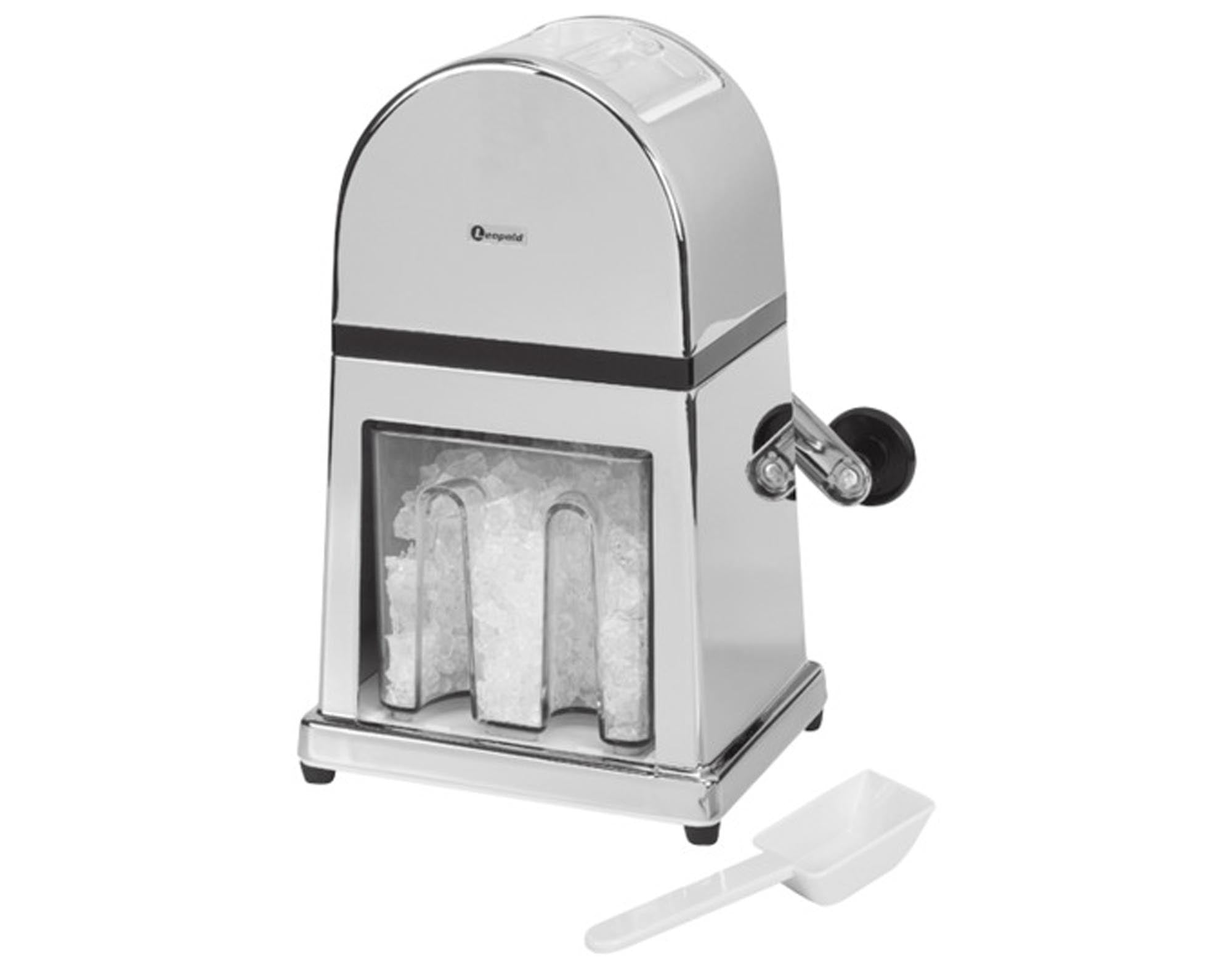 Der Ice Crusher de Luxe von LEOPOLD: Edles Design, leistungsstark, langlebig aus Edelstahl, ideal für Cocktails und Slushies.