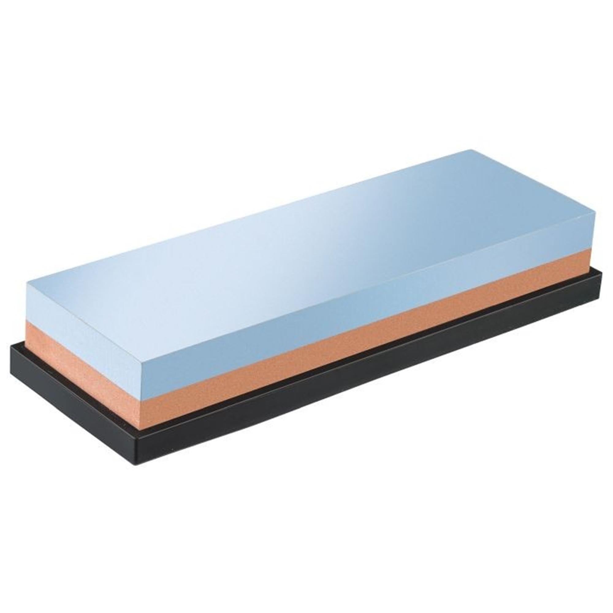 Schleifstein von Westmark in den Körnungen Nr. 400 und Nr. 1000, ideal für präzises Schärfen von Küchenmessern, kompakte Größe 1.8x6x2.7cm.