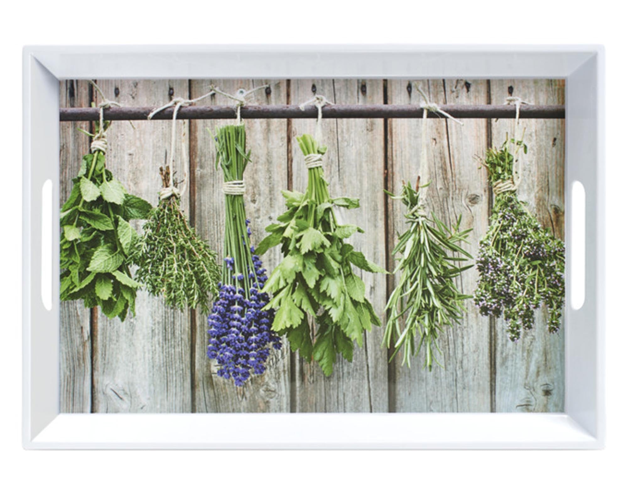 Entdecken Sie das ZELLER Tablett Kräuter 50x35 cm – stilvoll, praktisch und vielseitig für Küche und Esszimmer. Hochwertiges Holz, dekoratives Kräutermotiv.