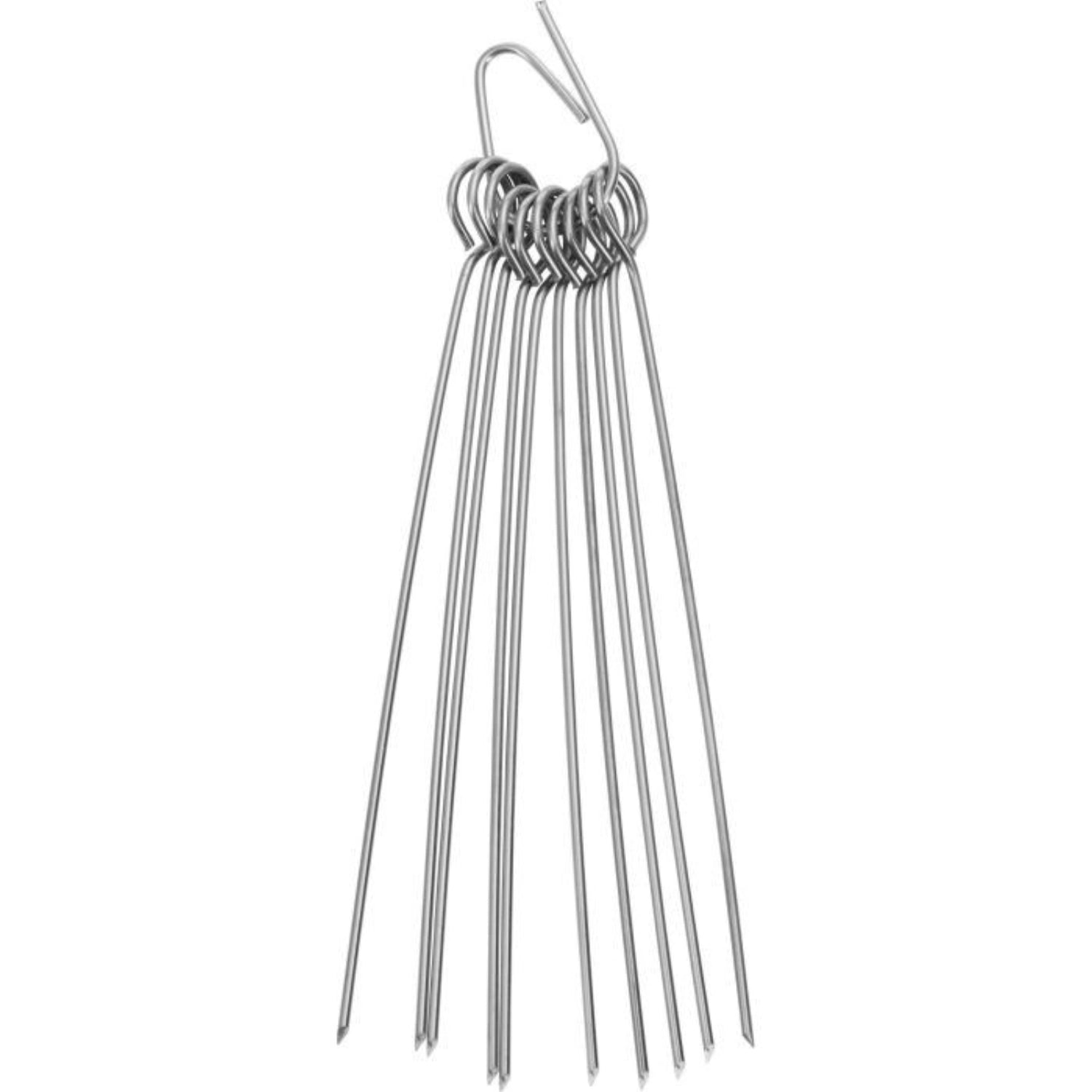 Zehn langlebige Rouladennadeln aus Edelstahl, perfekt für das Fixieren von Fleisch und Rouladen beim Grillen, Maße: 10x0.3x0.3cm.