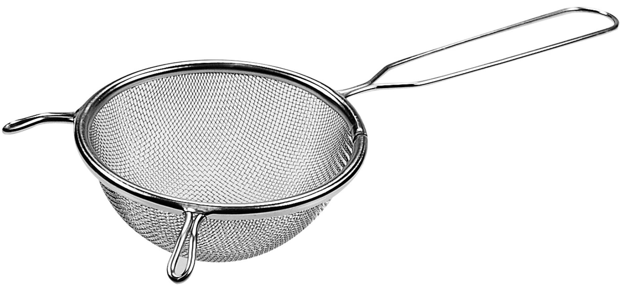 Elegantes Küchensieb D12cm aus 18/10 Edelstahl von Maison Truffe: langlebig, hygienisch, ideal für Pasta, Obst & Mehl. Spülmaschinenfest.