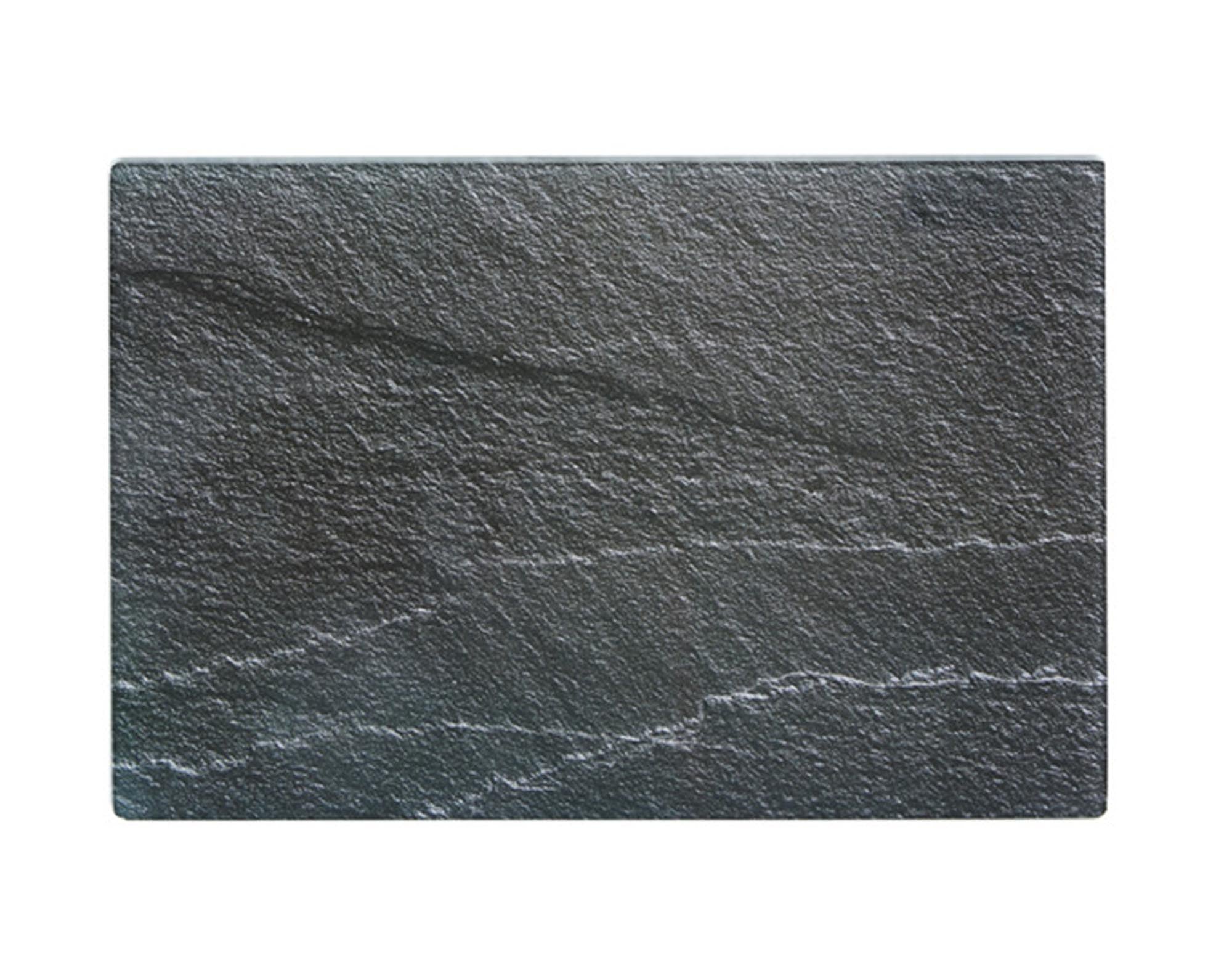 Elegantes Schneidbrett aus Glas und Schiefer, 40x30 cm, robust, hygienisch, ideal zum Schneiden und Servieren.