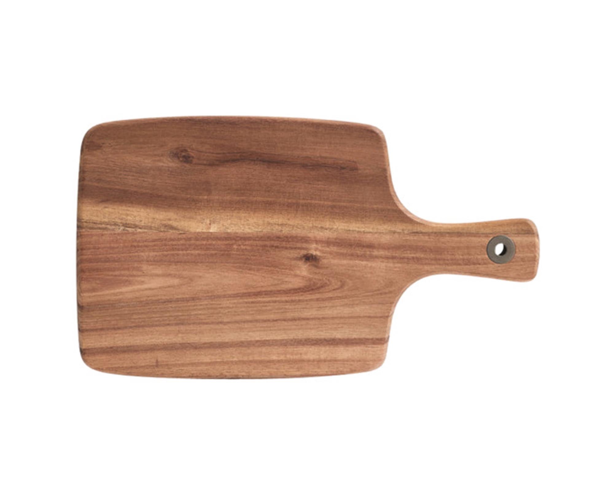 Entdecke das ZELLER Schneidbrett aus Akazie (32x18.5x1.2 cm) mit Griff – ideal zum Schneiden, Anrichten und Servieren. Pflegeleicht und langlebig!