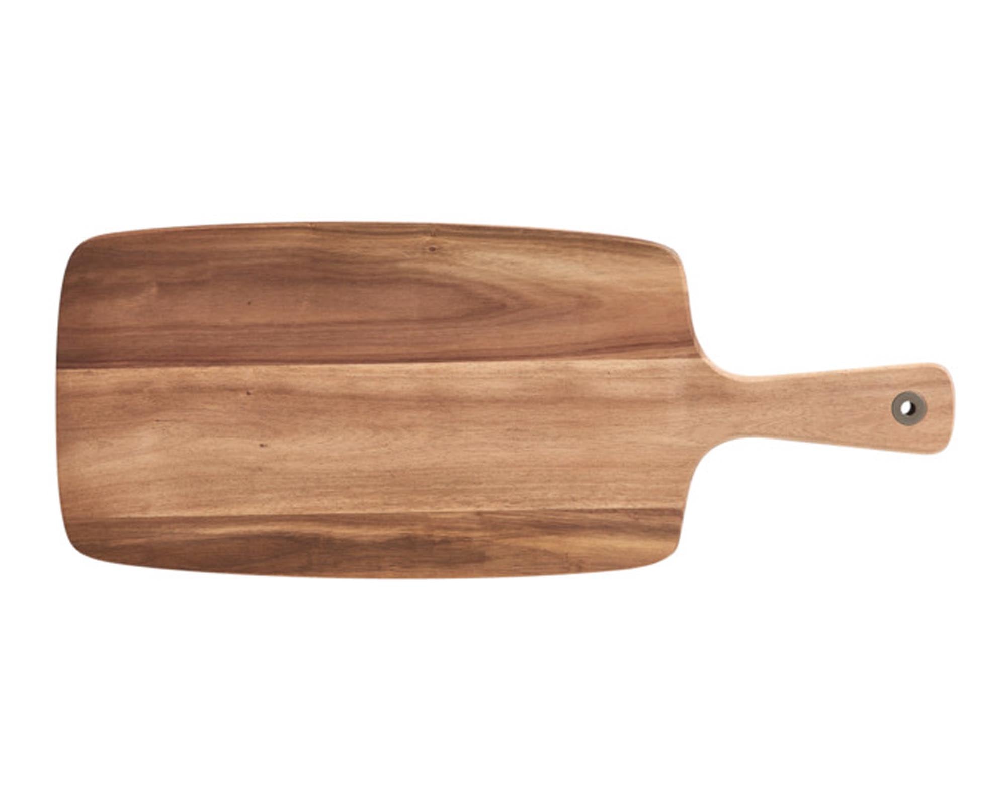 Elegantes Akazien-Schneidbrett (32x18.5x1.2 cm) mit Griff von ZELLER PRESENT: robust, antibakteriell, ideal zum Schneiden & Servieren.
