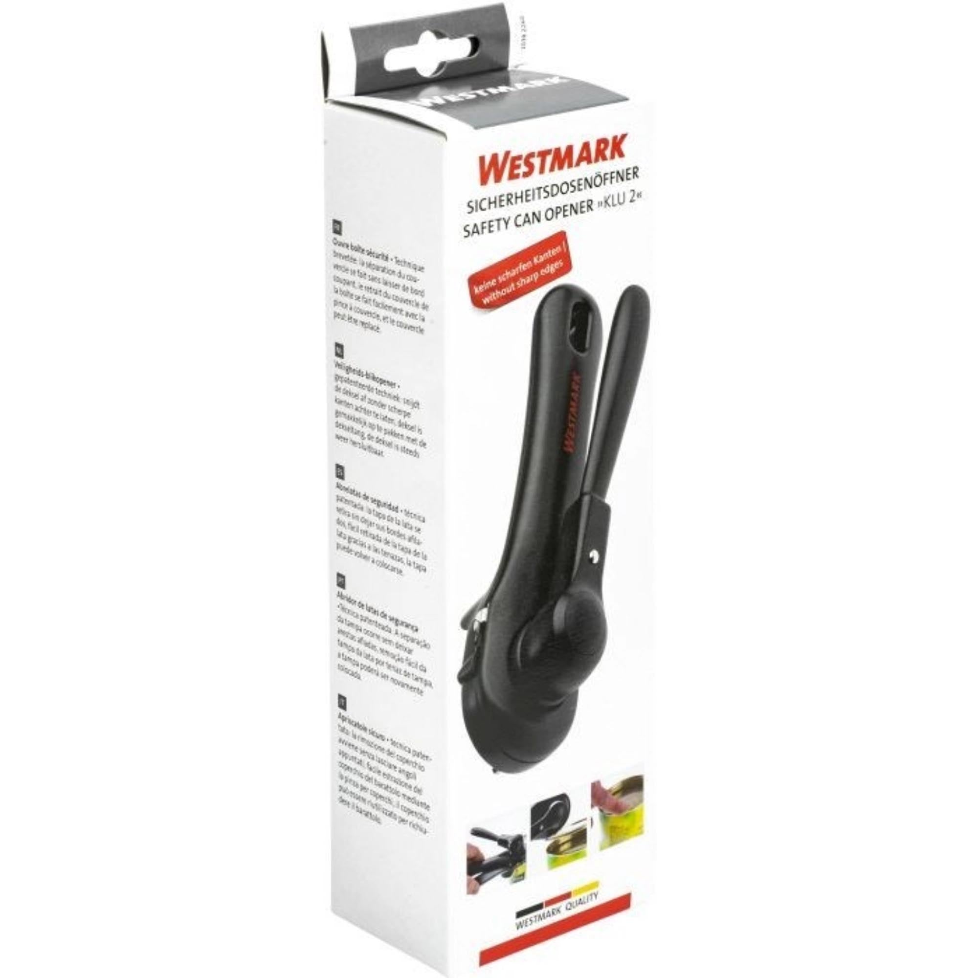 Sicherer Dosenöffner Klu von Westmark, 17.5x5.5x6cm, ergonomisch gestaltet für einfaches und sicheres Öffnen von Dosen.