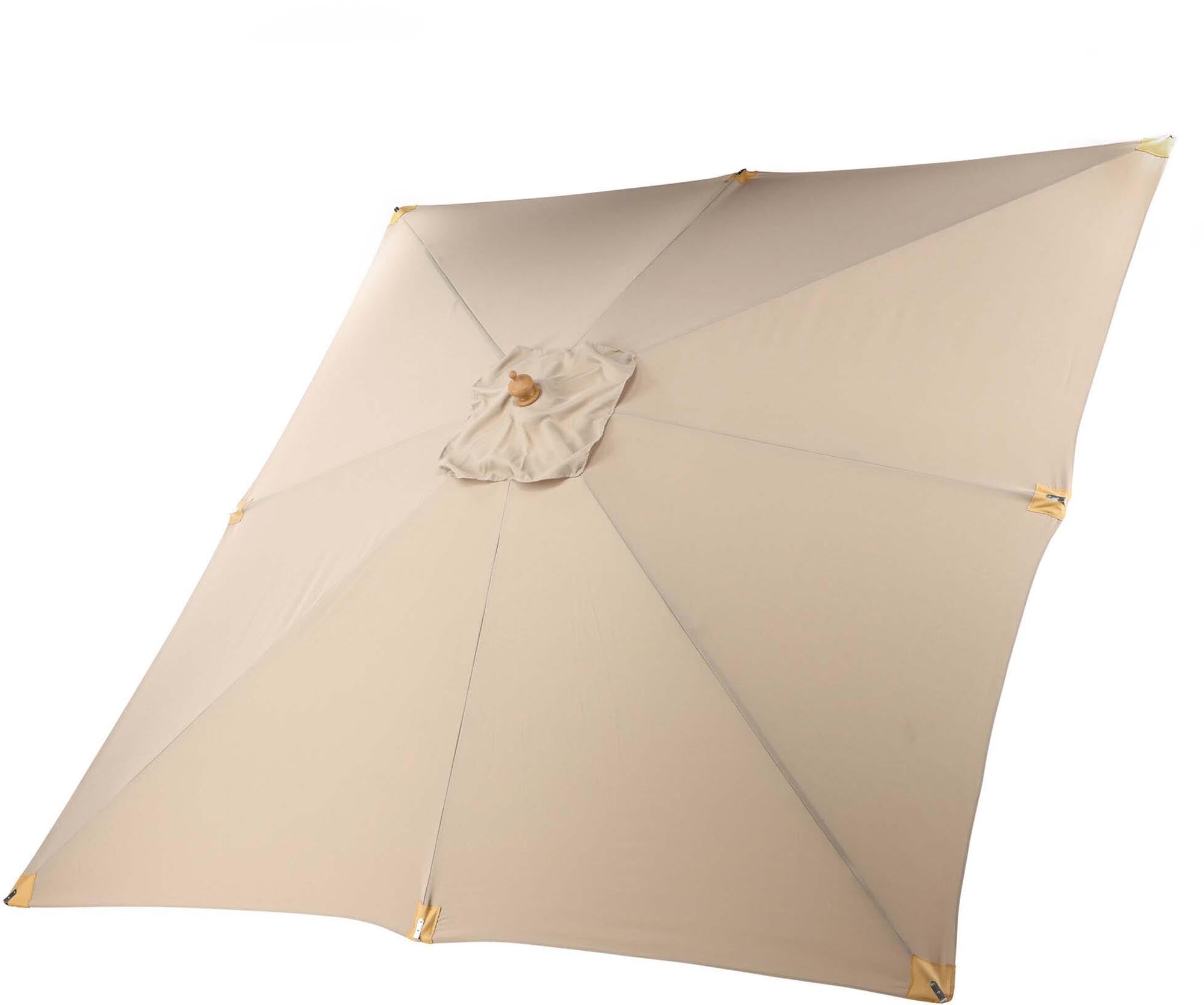 Stilvoller Naxos Sonnenschirm von Venture Home: 3x3m, robustes Holzgestell, wasserabweisend und ideal für entspannte Stunden im Freien.