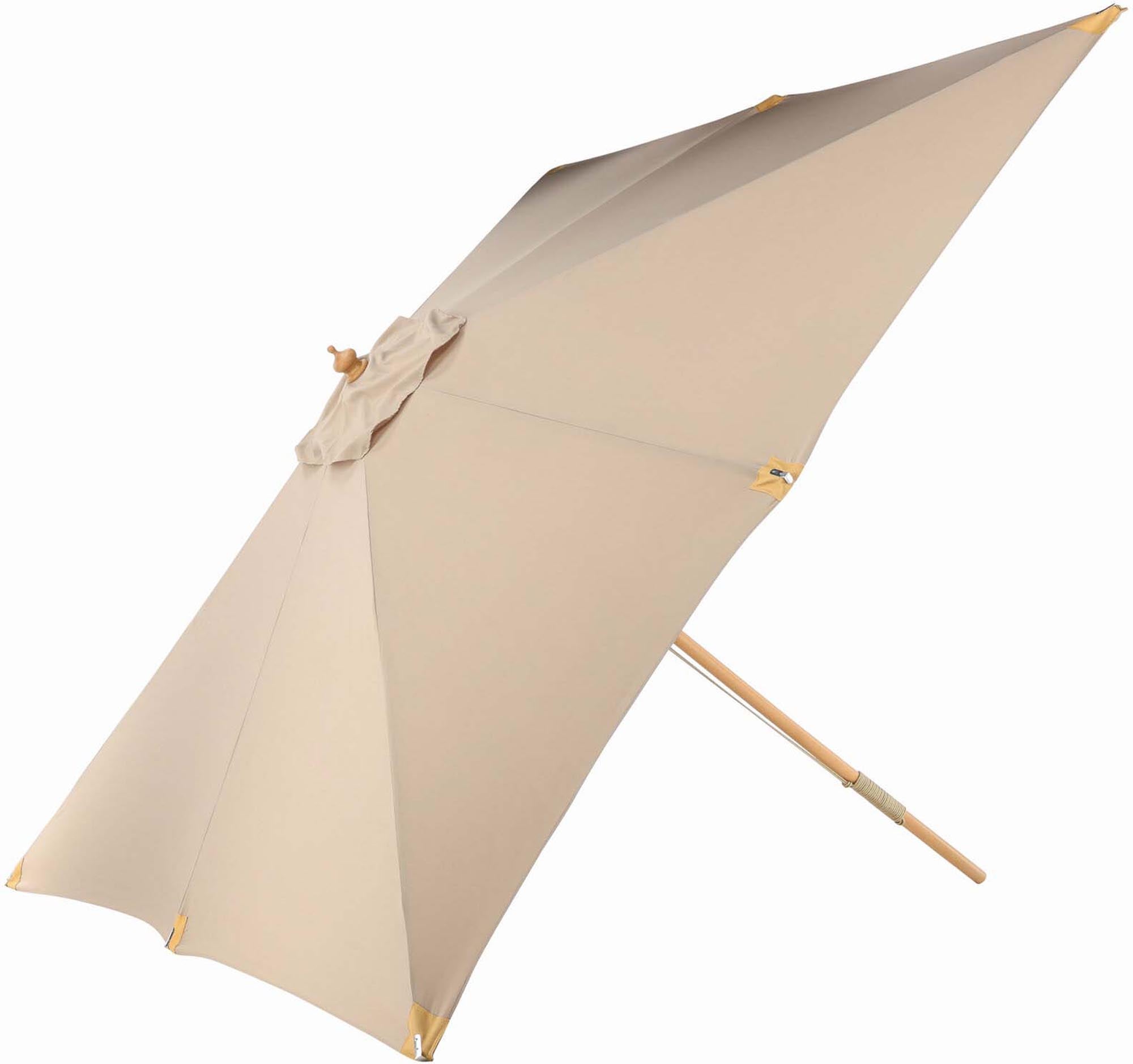 Naxos Sonnenschirm von Venture Home: 3x3m, elegantes Holzgestell, UV-beständig und perfekt für schattige Momente im Garten oder auf der Terrasse.